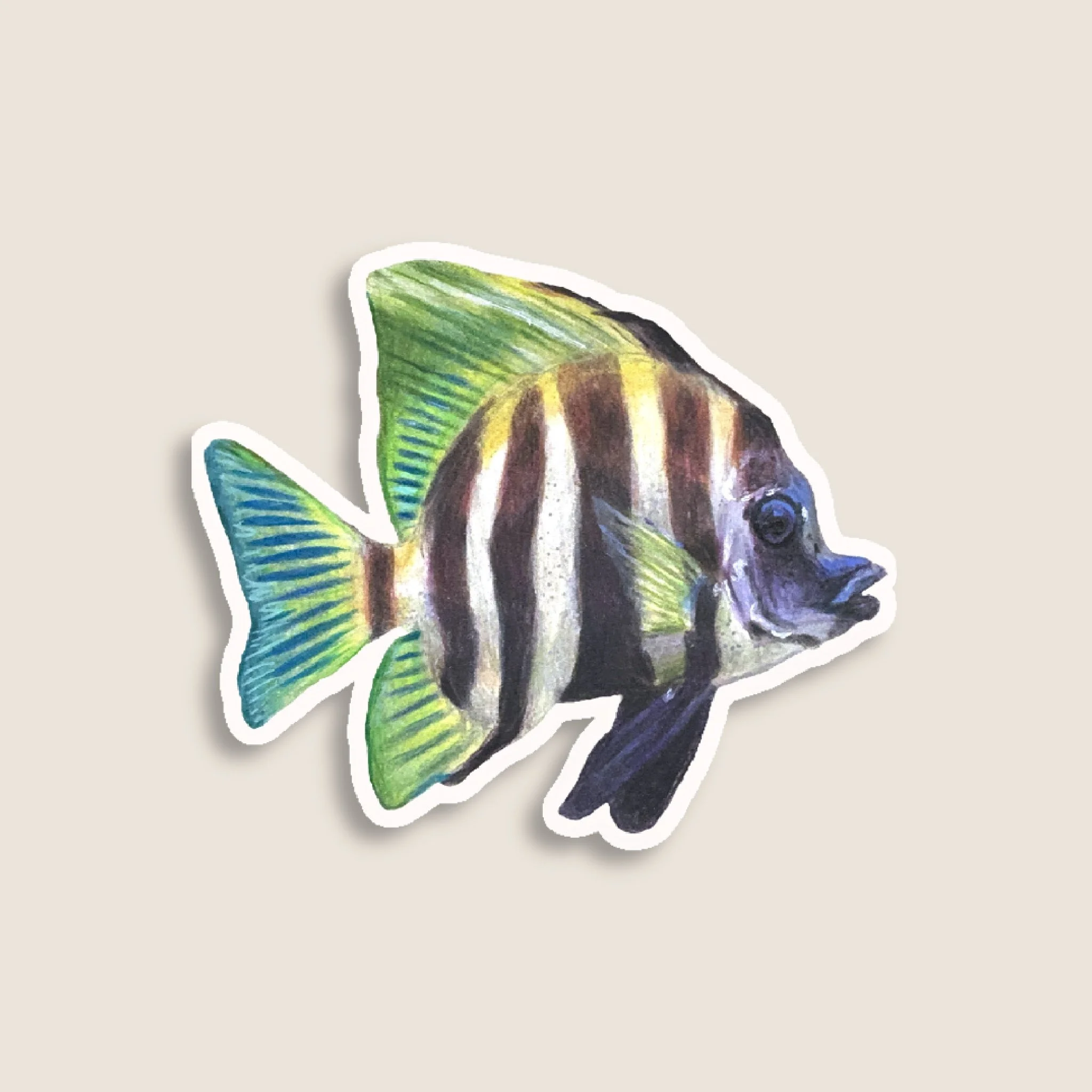 Green Fish Sticker