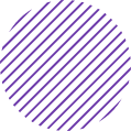 A circular icon with a purple background and diagonal black stripe pattern.