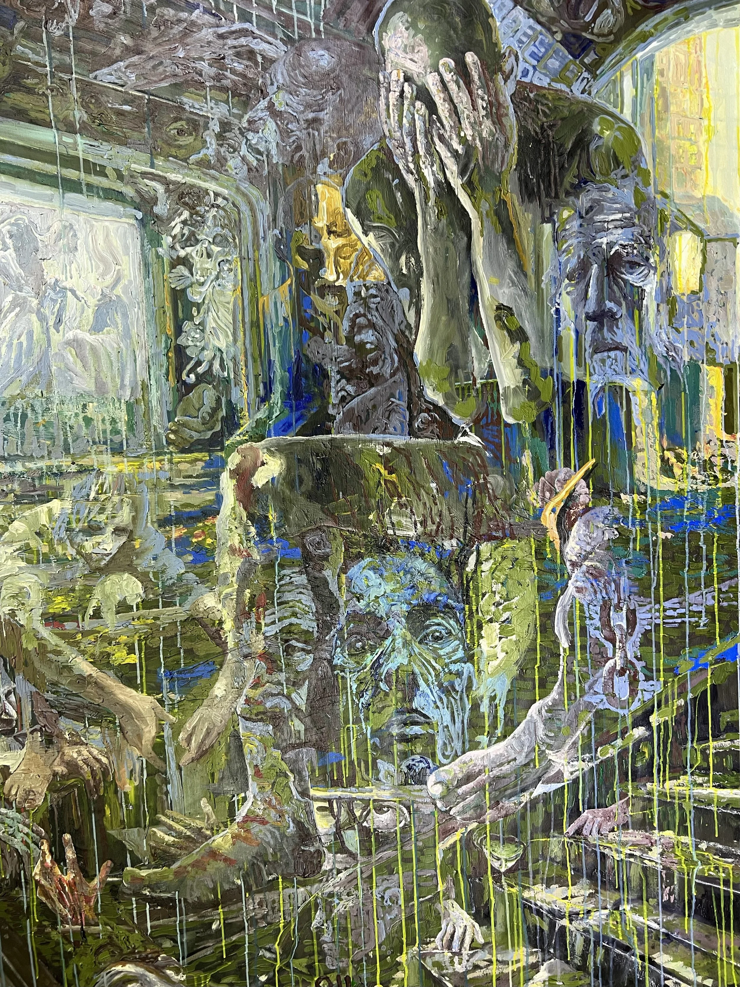 Detail of Echo of the Ages: Panopticon of War by Iryna Sushelnytska, 2023