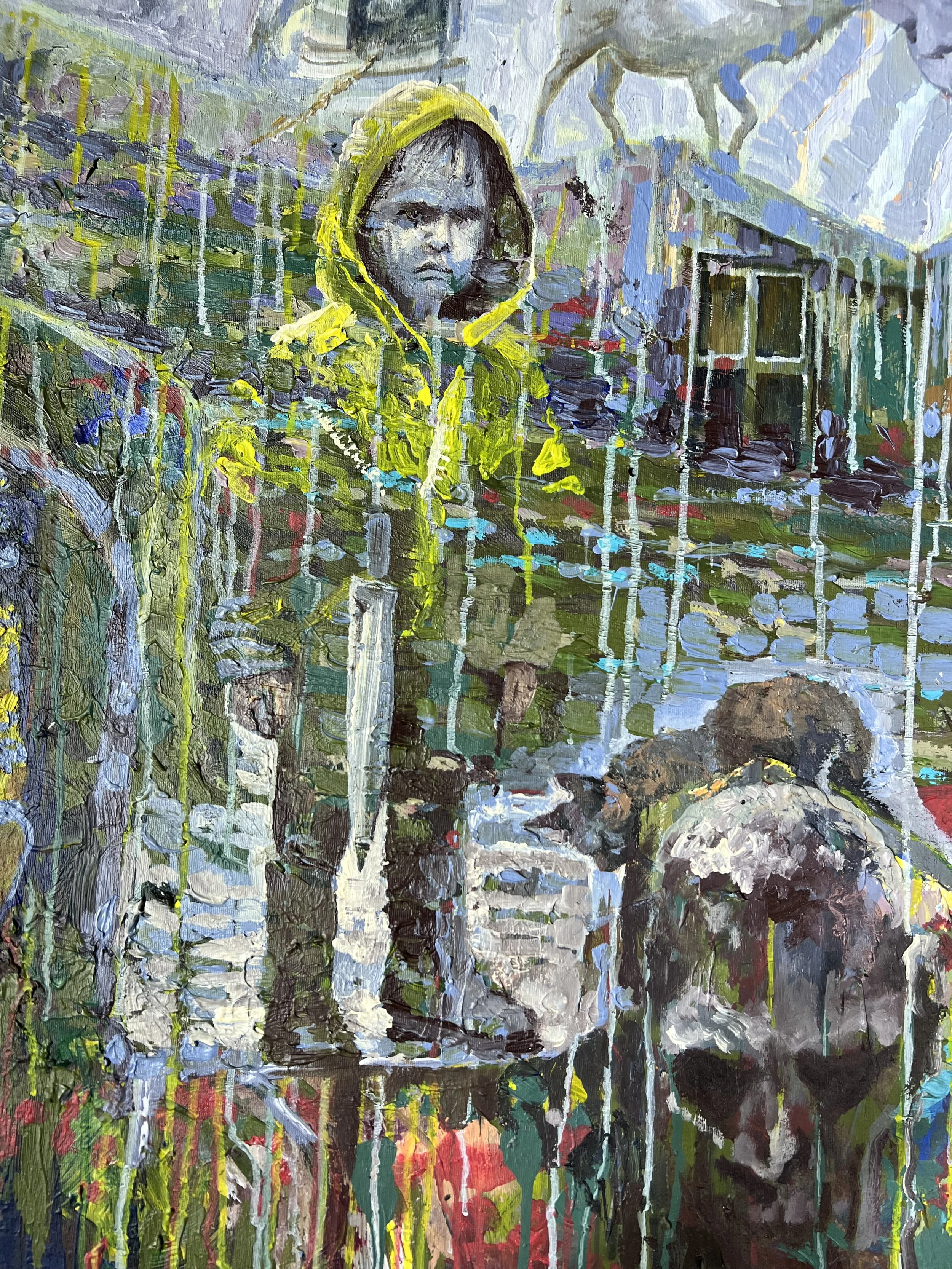 Detail of Echo of the Ages: Panopticon of War by Iryna Sushelnytska, 2023