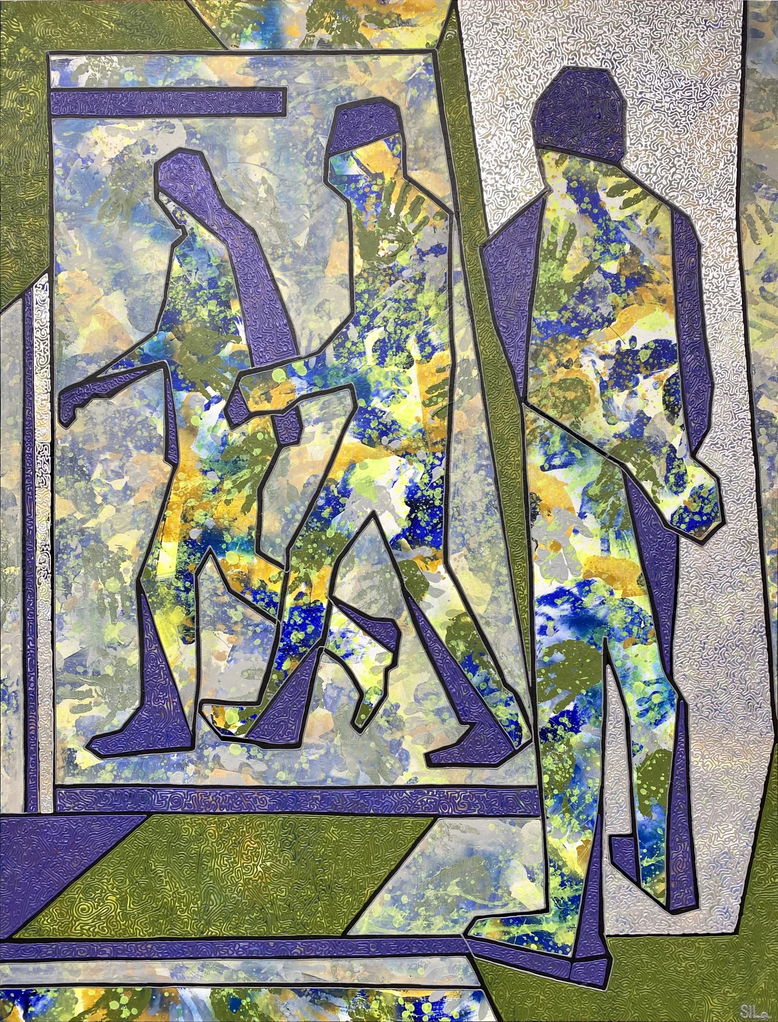 Images — Iryna Sushelnytska, from the series Nine (Human Structure), 2019–2020. Acrylic on canvas, 150 × 200 cm.