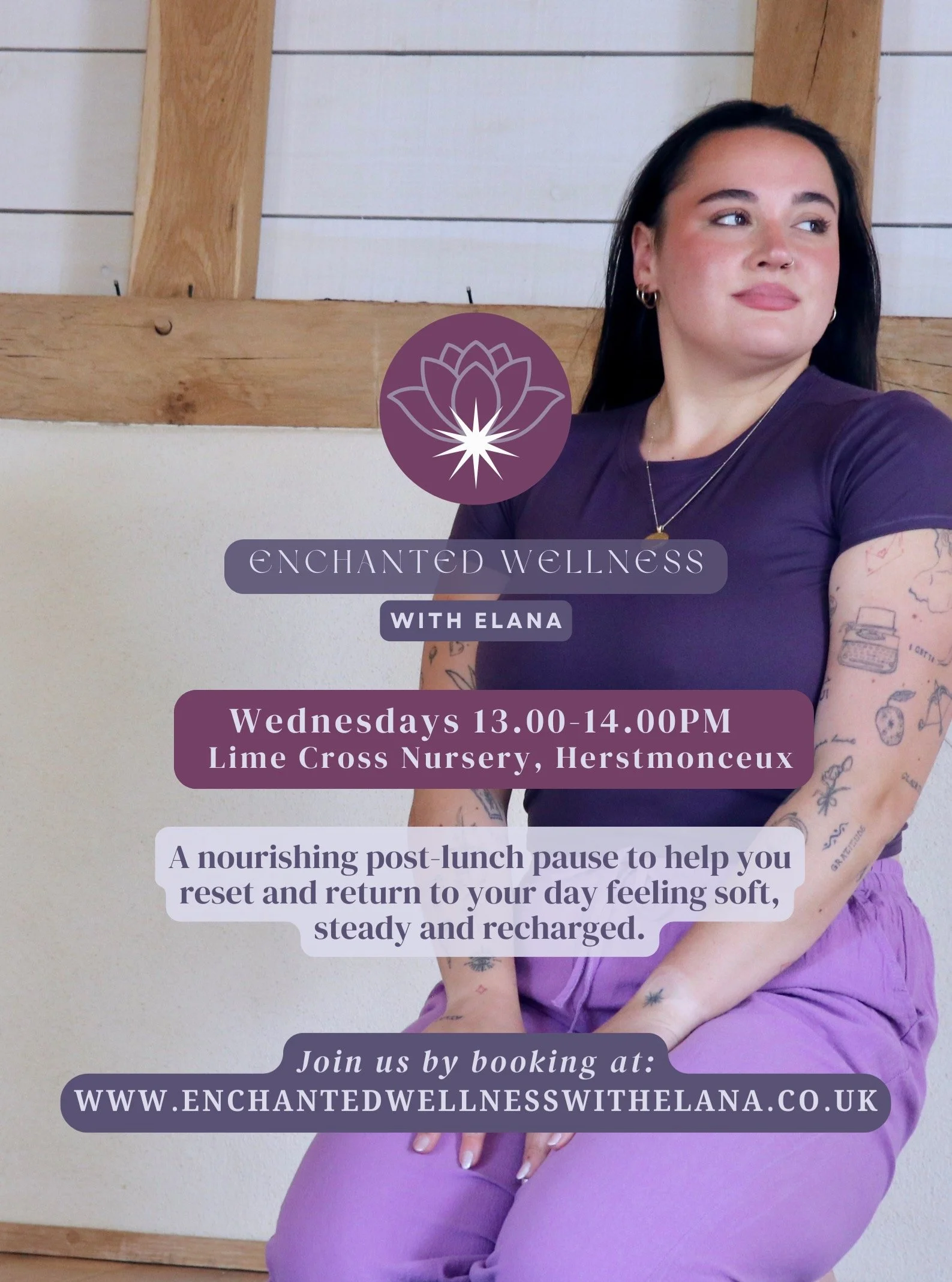 The MIDDAY UNWIND @ Lime Cross Nursery 🌳🪬

A nourishing post-lunch pause to help you reset and return to your day feeling soft, steady, and recharged. Through gentle, mindful movement and breath, we&rsquo;ll release tension, restore energy, and cre