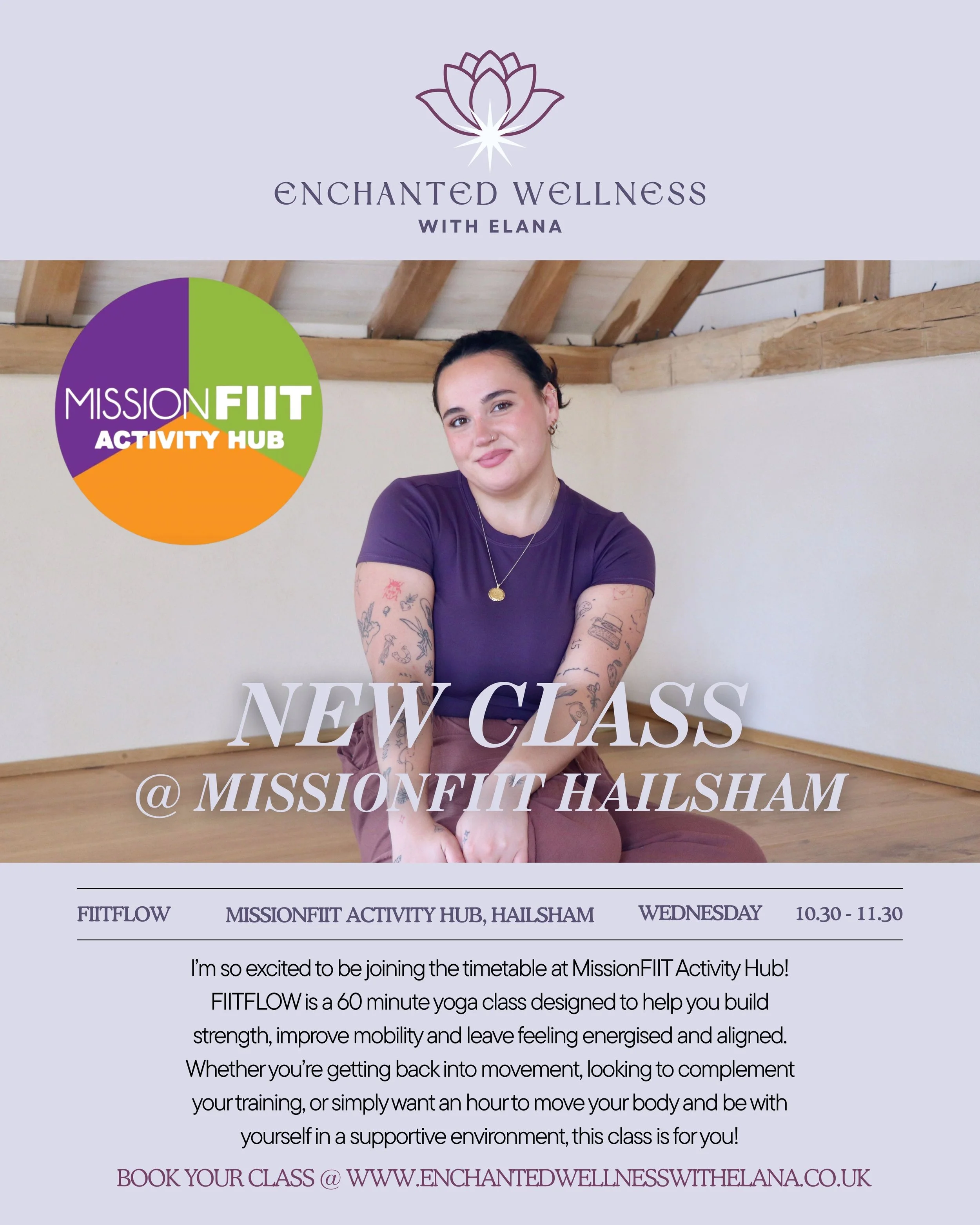 ✨ NEW CLASS ANNOUNCEMENT ✨

I&rsquo;m so excited to finally share that from the 15th of July, I&rsquo;ll be joining the timetable at MissionFIIT Activity Hub in Hailsham! 🌿💜

FIITFLOW is a 60-minute yoga class designed to help you: build strength, 