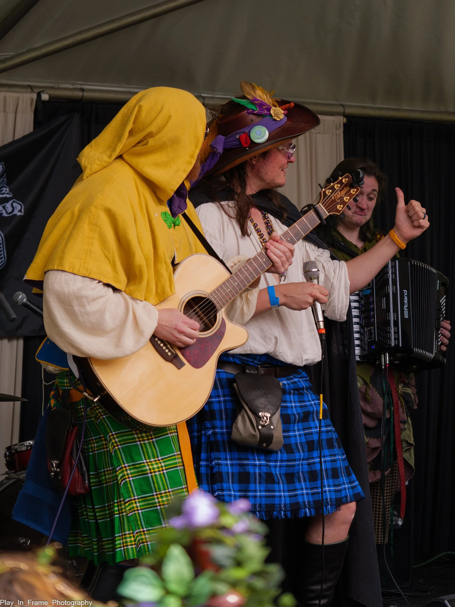 Image of Onion and Carrick wearing kilts