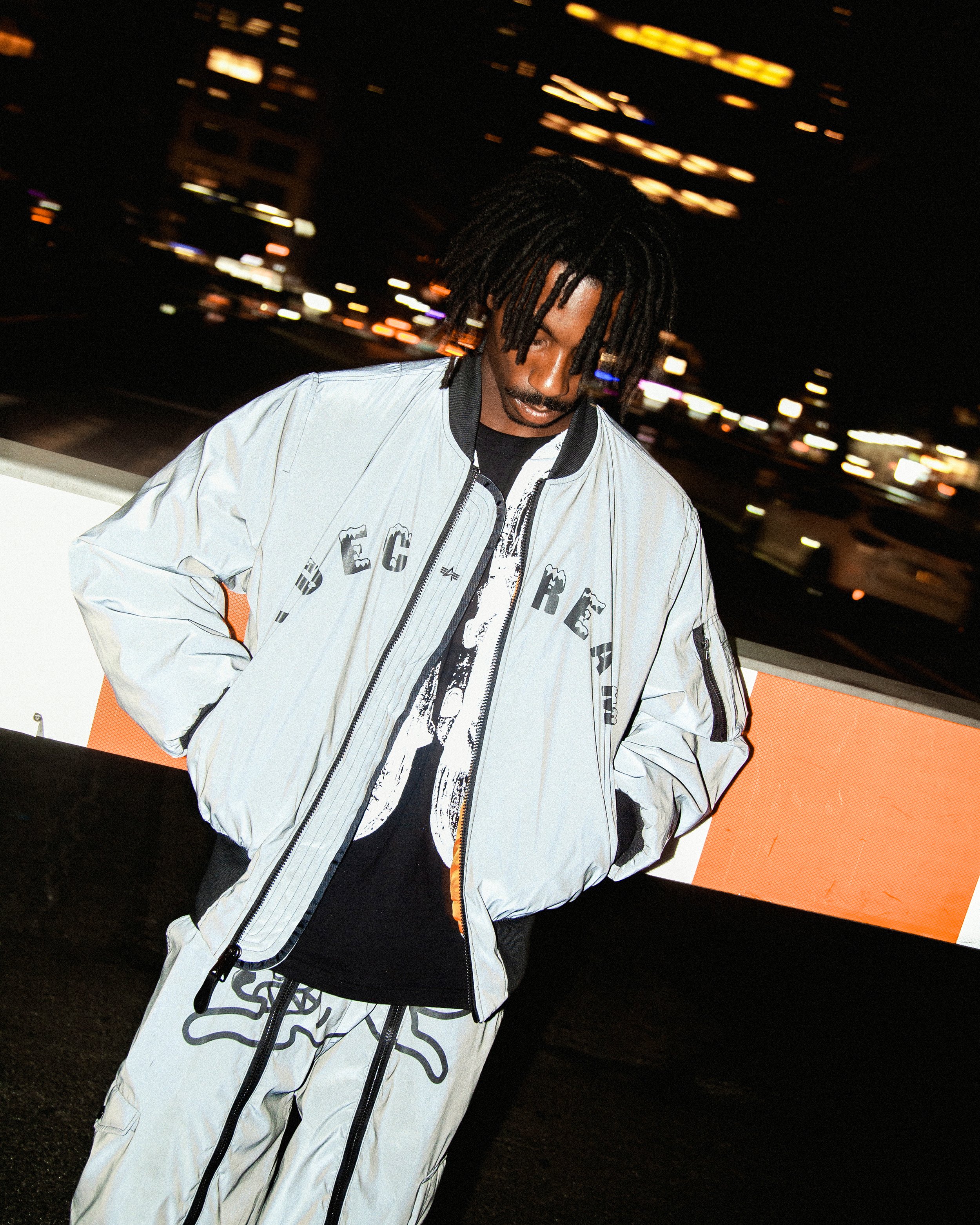 Bomber B-15 réfléchissant de la collaboration Alpha Industries x Icecream Automne-Hiver 2026.