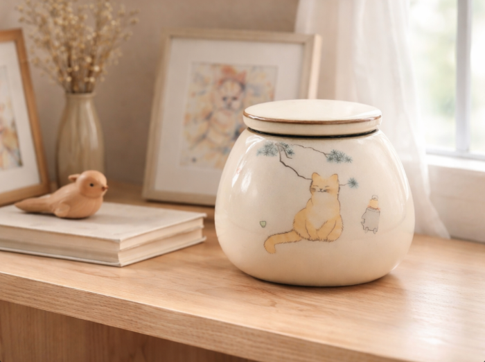 Quiet Meadow Cat Memorial Urn III.png