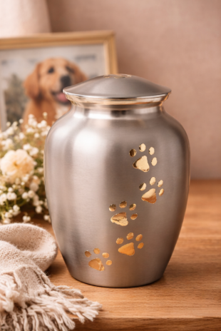 Gentle Paw Prints Memorial Urn, Large