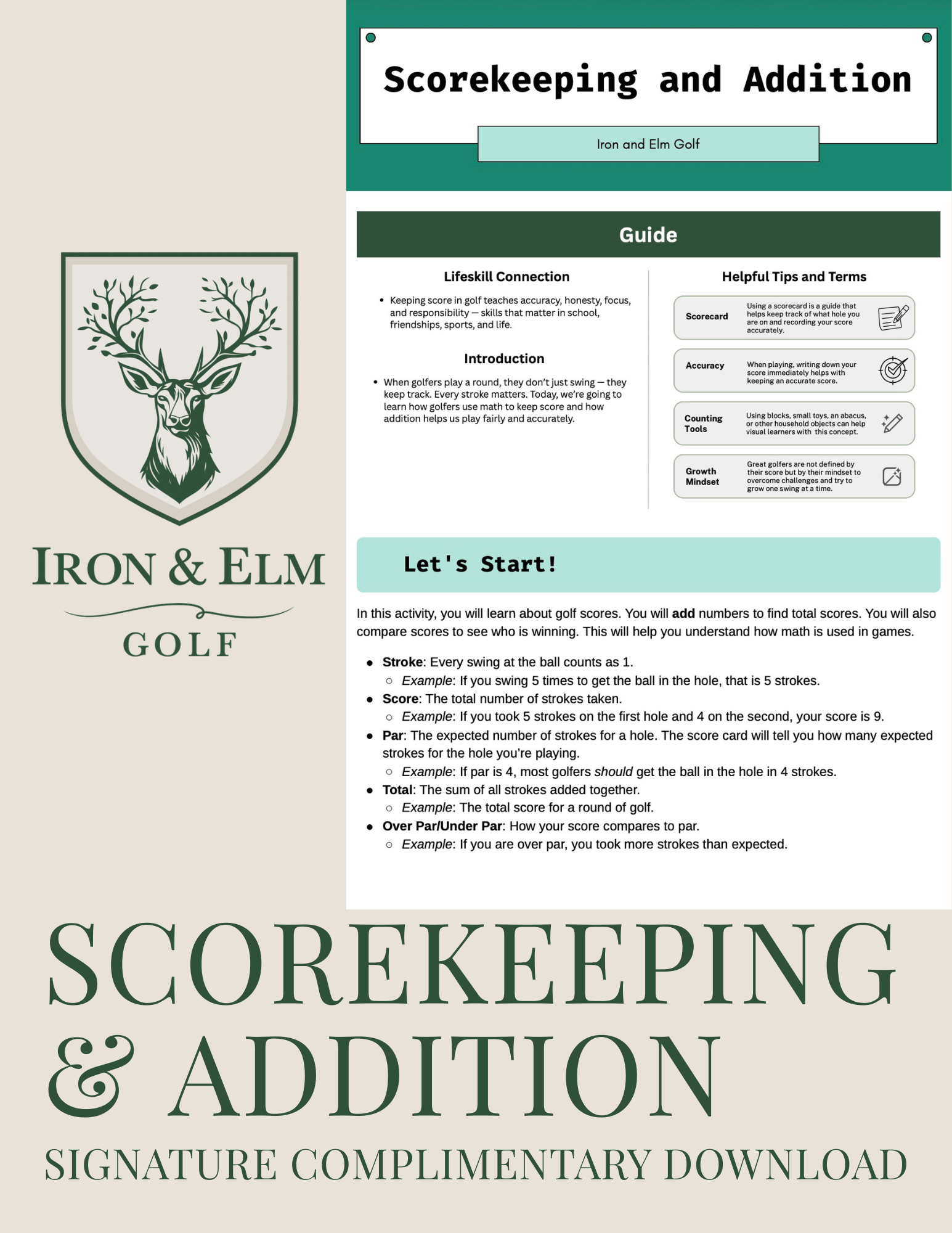 Signature Complimentary Download: Golf Scorekeeping and Addition