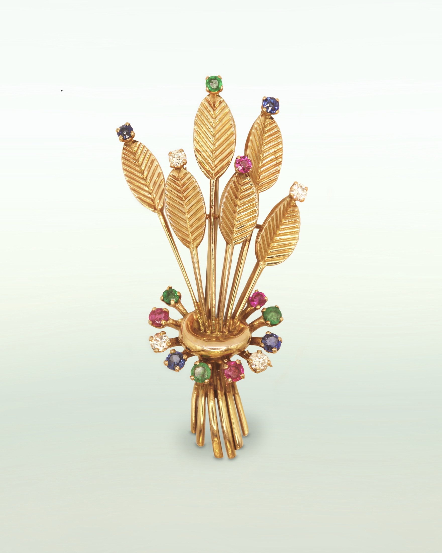 Tutti Frutti Gem-Set Bouquet Brooch