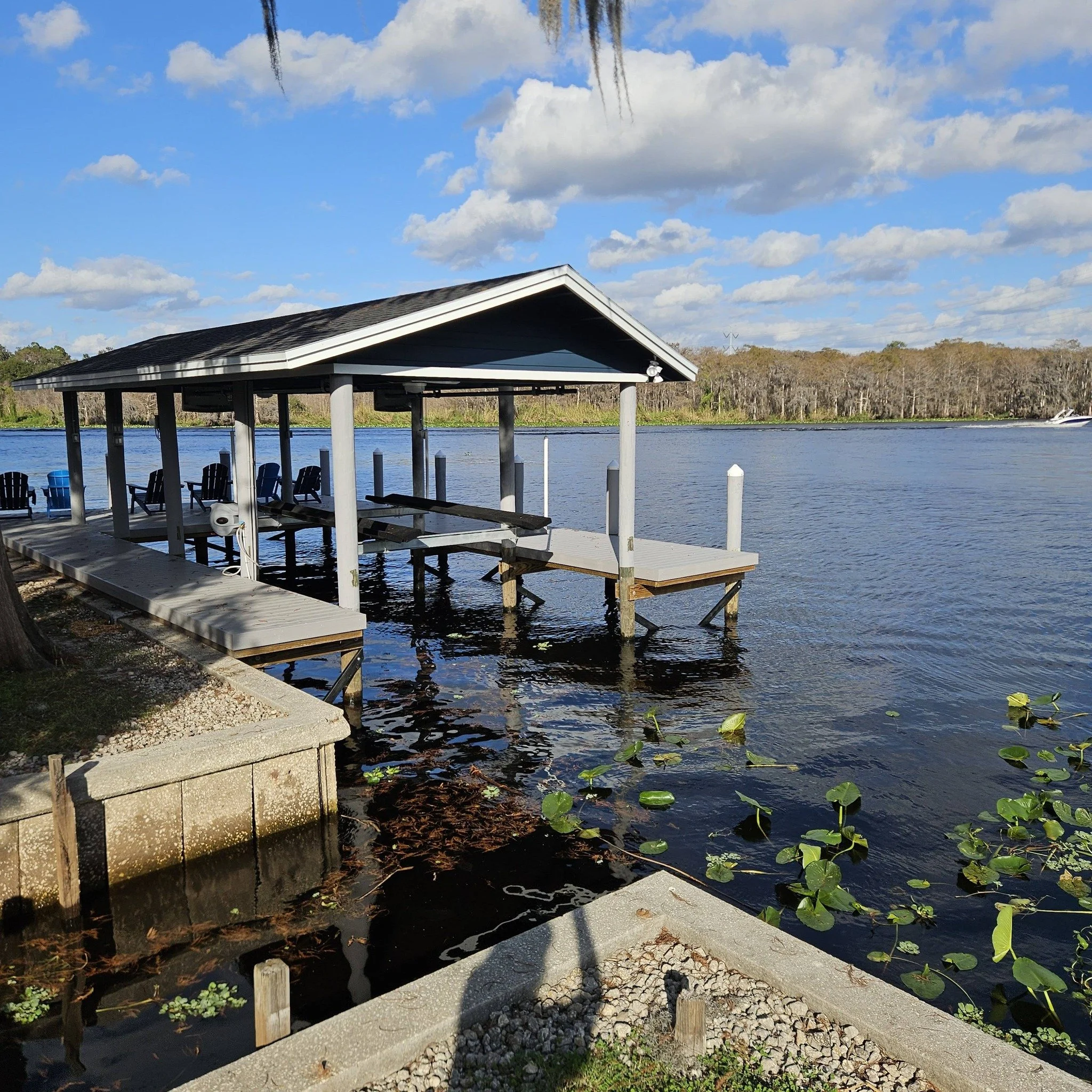 Dock with boat lift