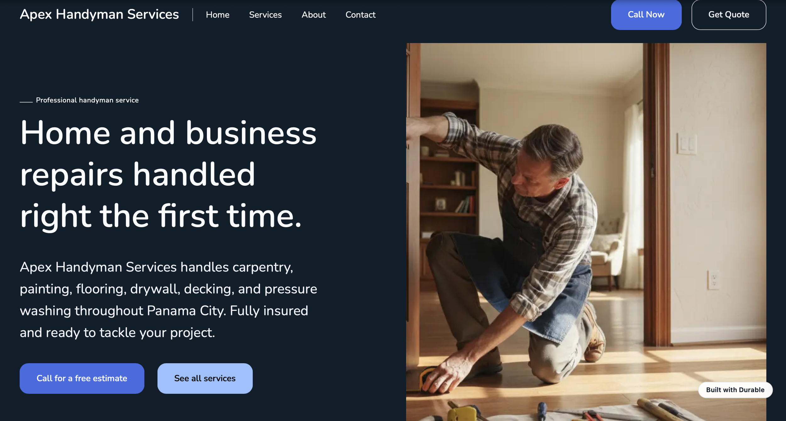 Customer Website- Handyman