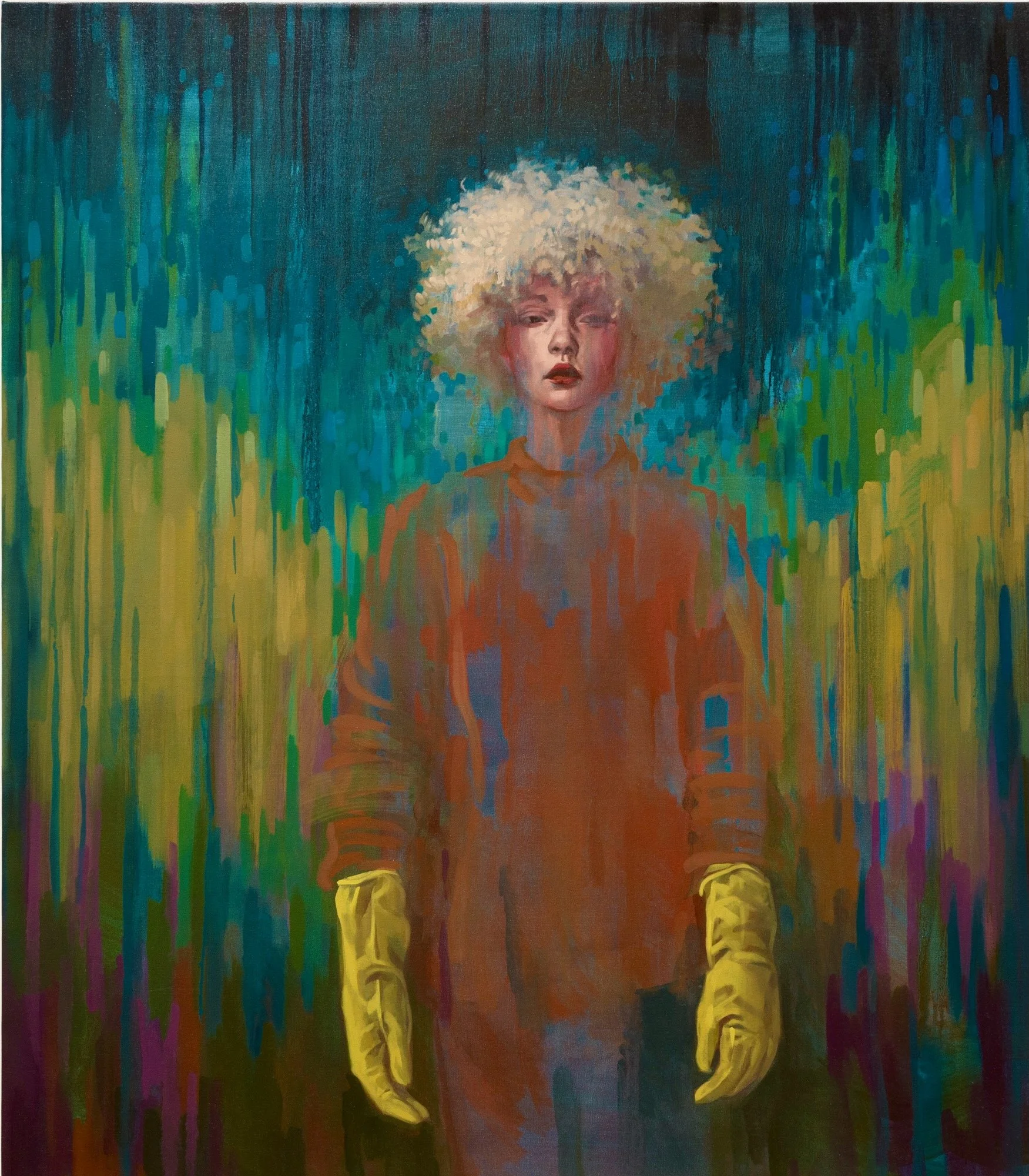 "Show Your Work" oil on canvas, 48x42" 2025, Private Collection.