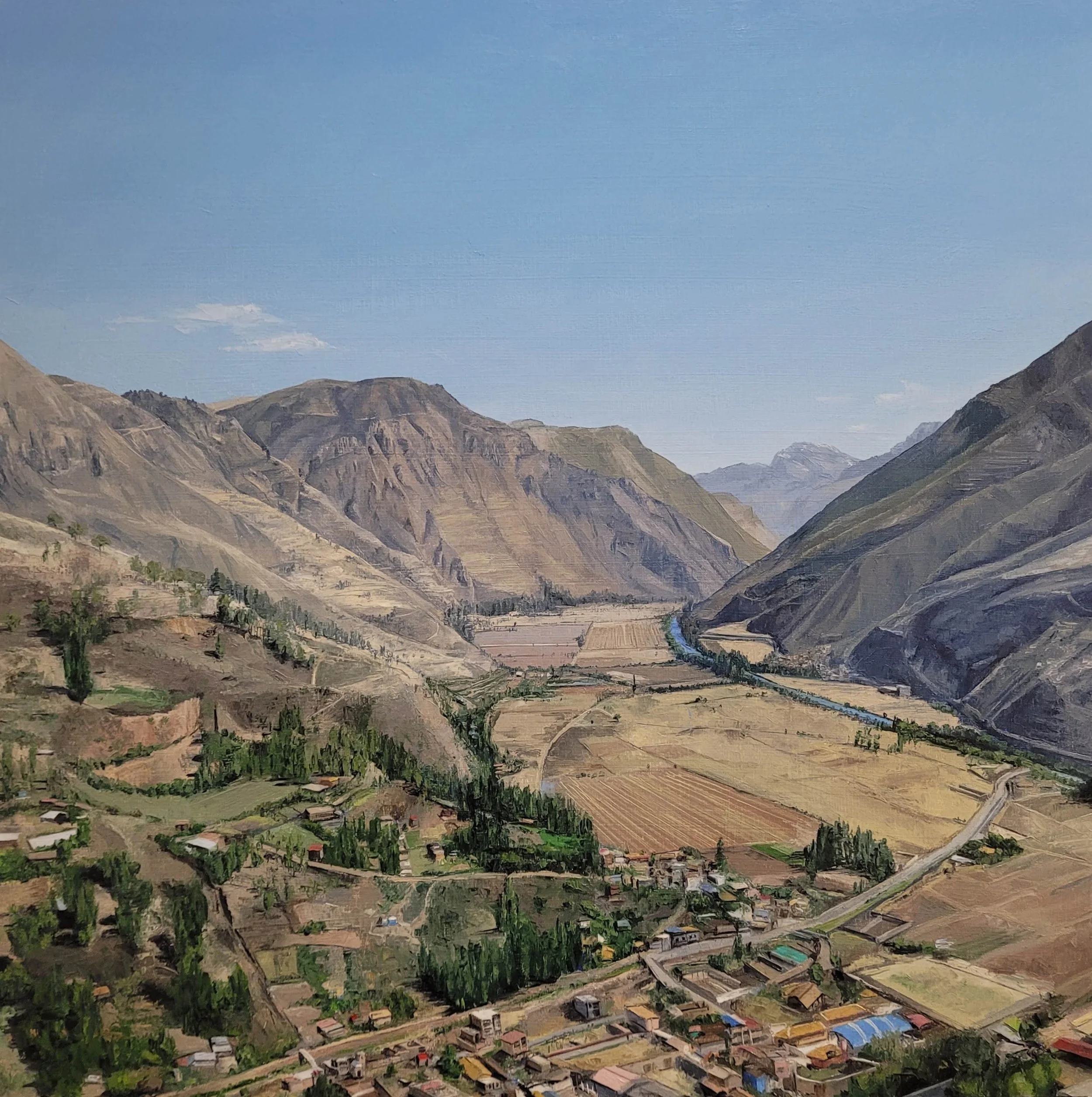 "The Sacred Valley" 2025, Oil on Panel
20"x20", $2,400.00.