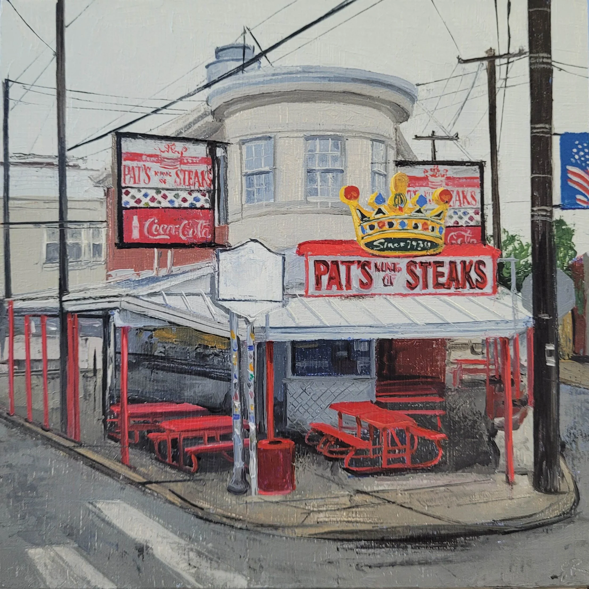 "Tourist Insulter" 2025, Oil on Panel, 6"x6" ,$450.00.