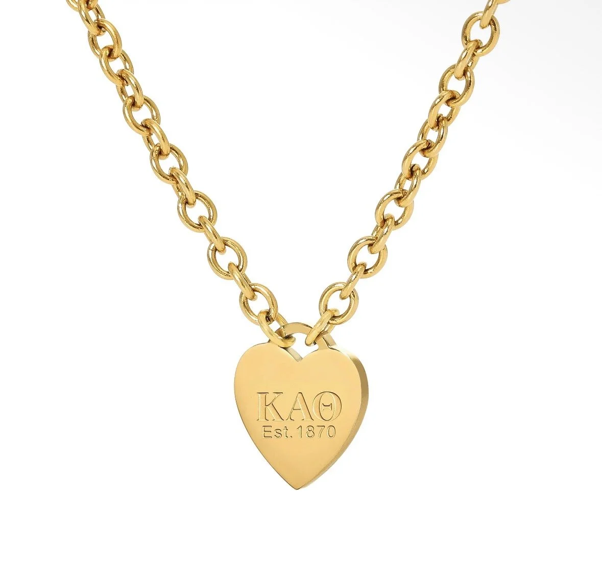 sorority heart tag necklace