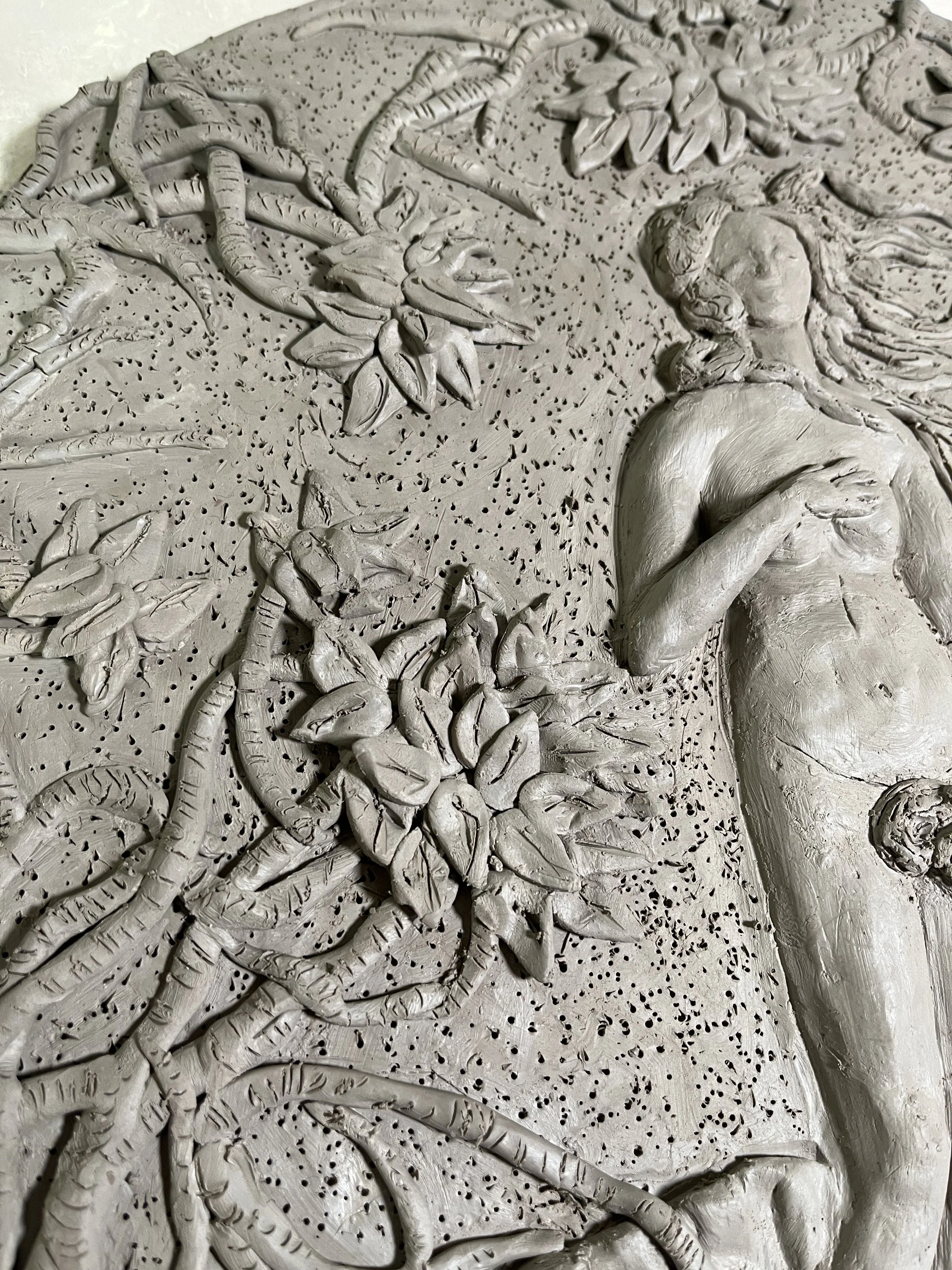 ceramic wall art, strangler figs , Venus on the half shell