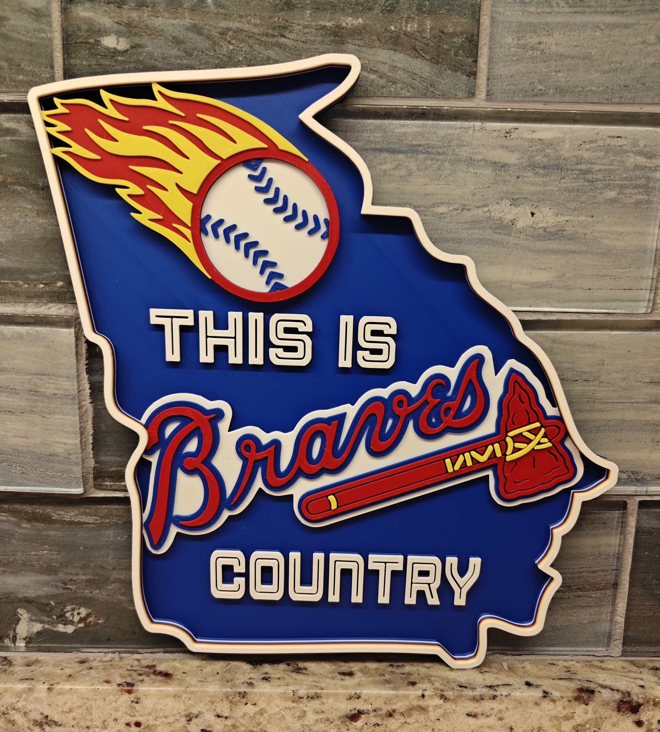 $20 Atlanta Braves 3D Printed Wall Plaque