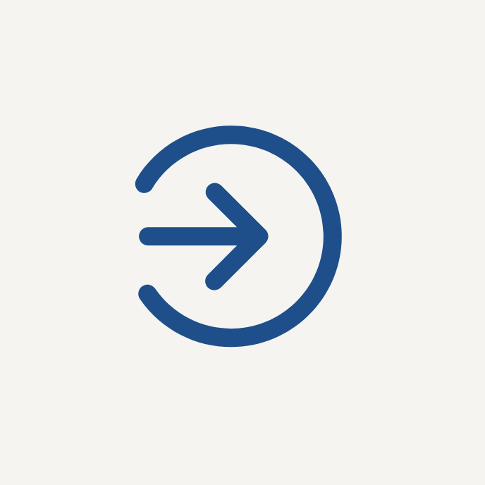 Blue right arrow inside a circle on a light background.