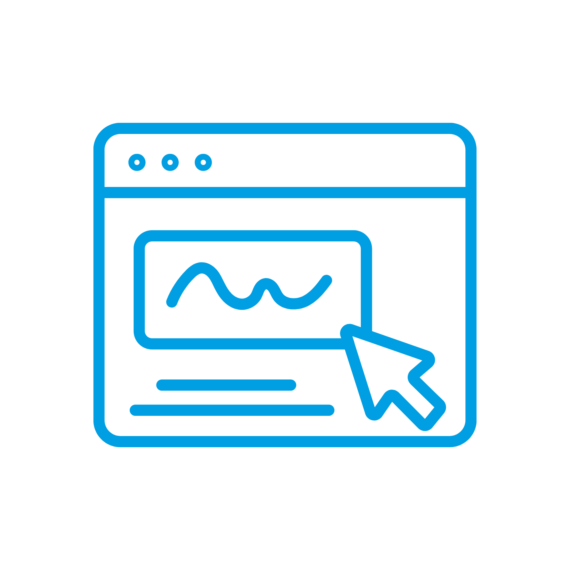 Geometric drawing of an outline square with sections divided by vertical, horizontal, and half circle lines.
