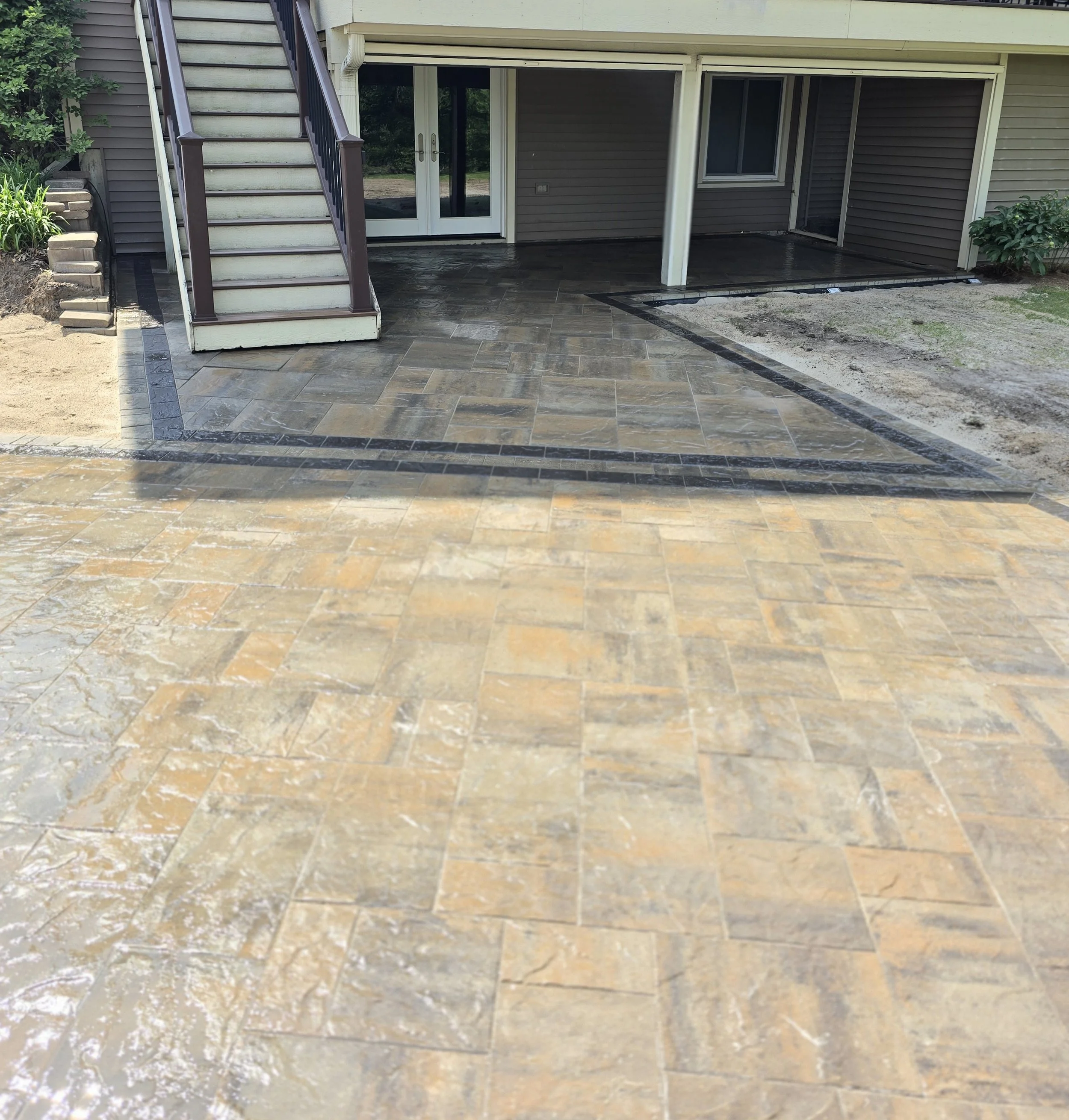 after paver patio installation backyard outdoor living space