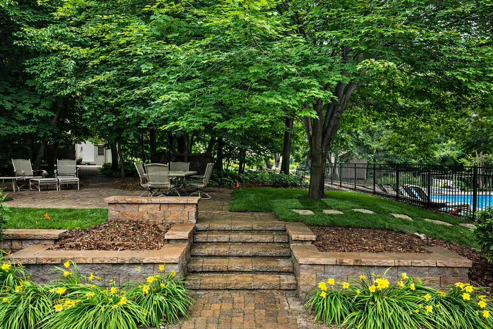 Thoughtfully designed outdoor entrance and hardscape environment