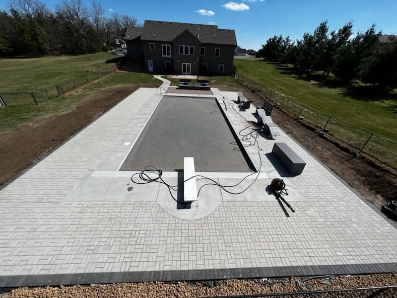 huge paver pool deck with structural border perfect for summer time maple grove mn area 