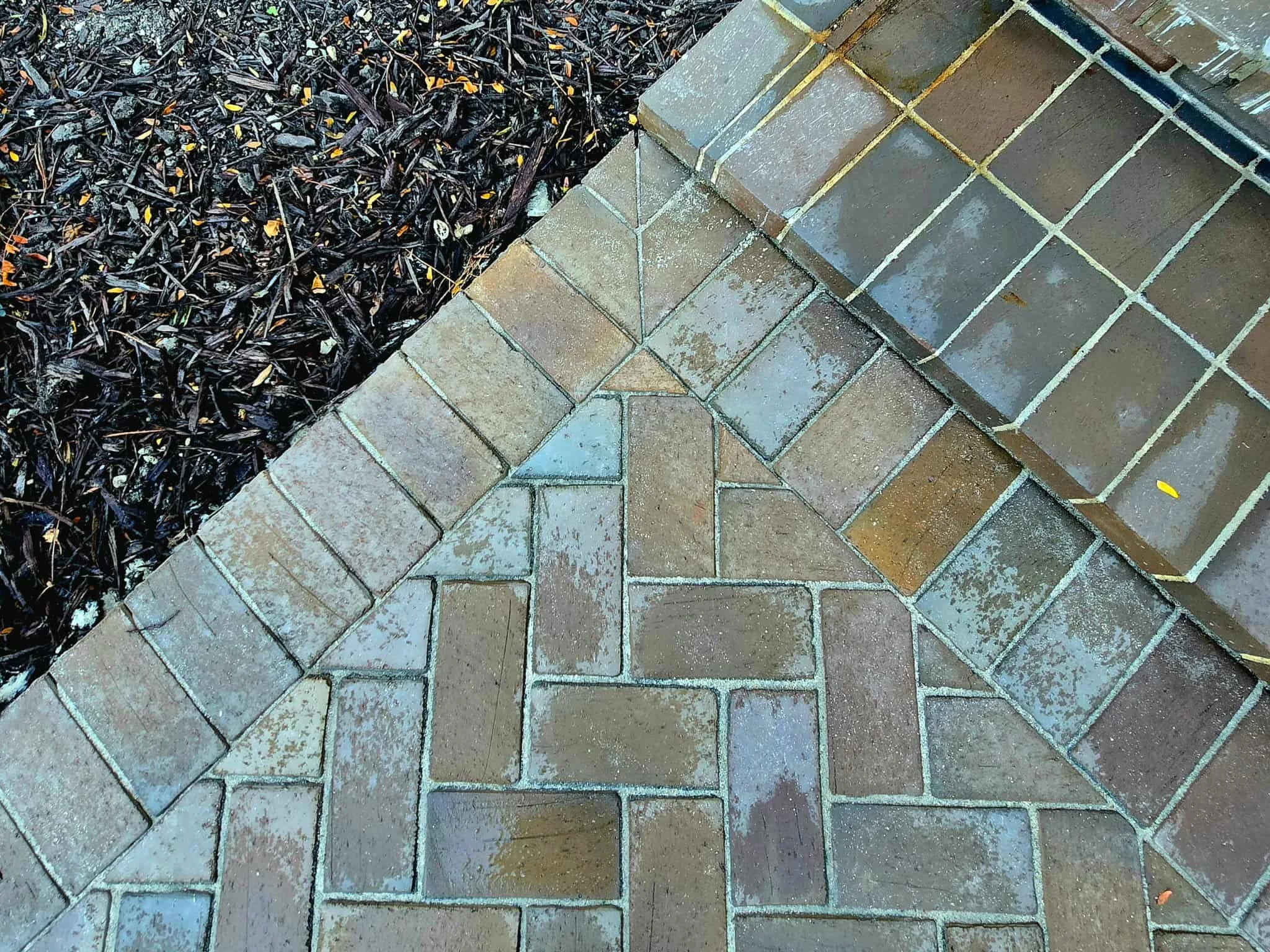 detailed paver pattern with textured stone finish hardscape