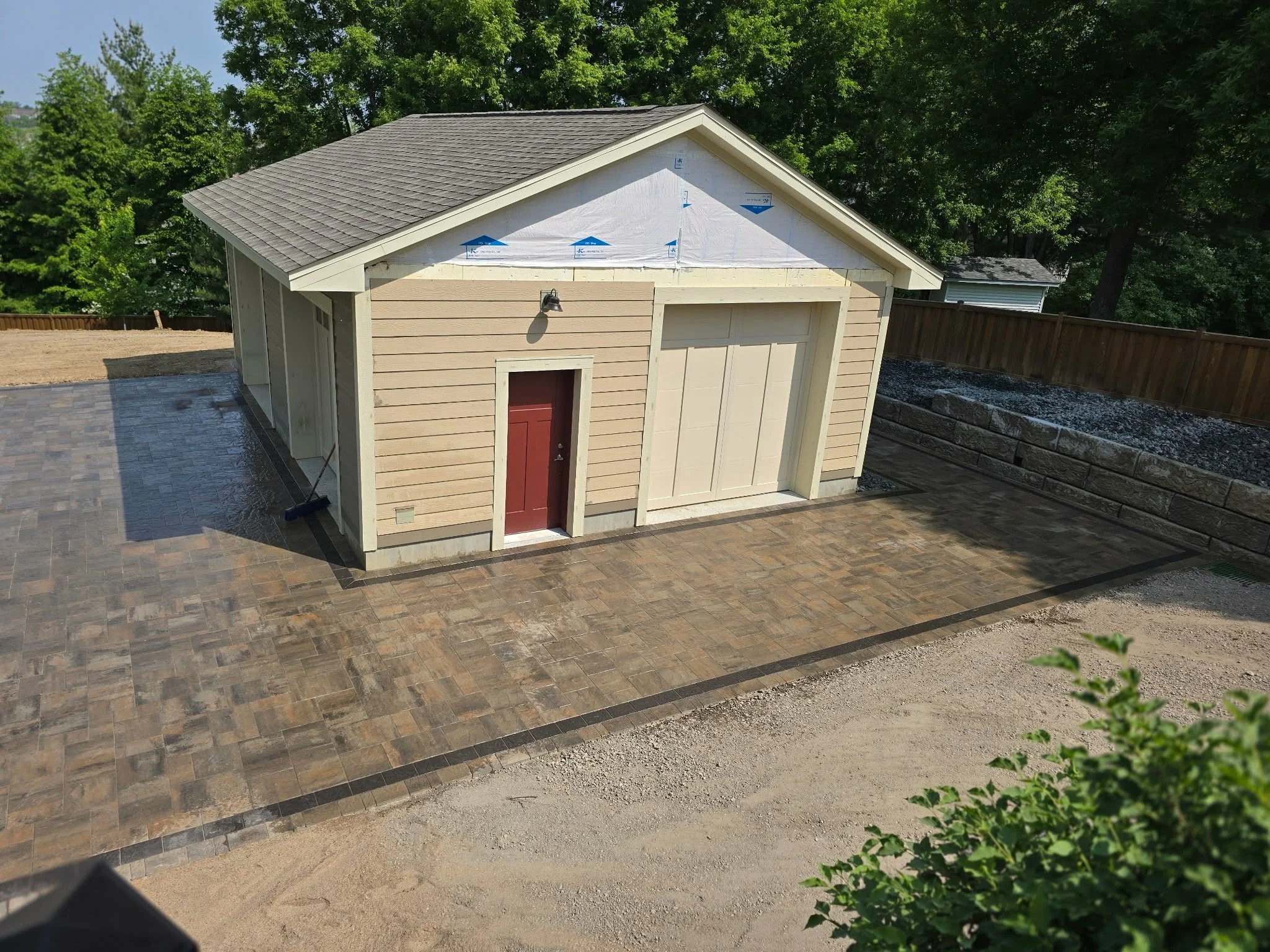 paver patio installation with clean edge detailing residential