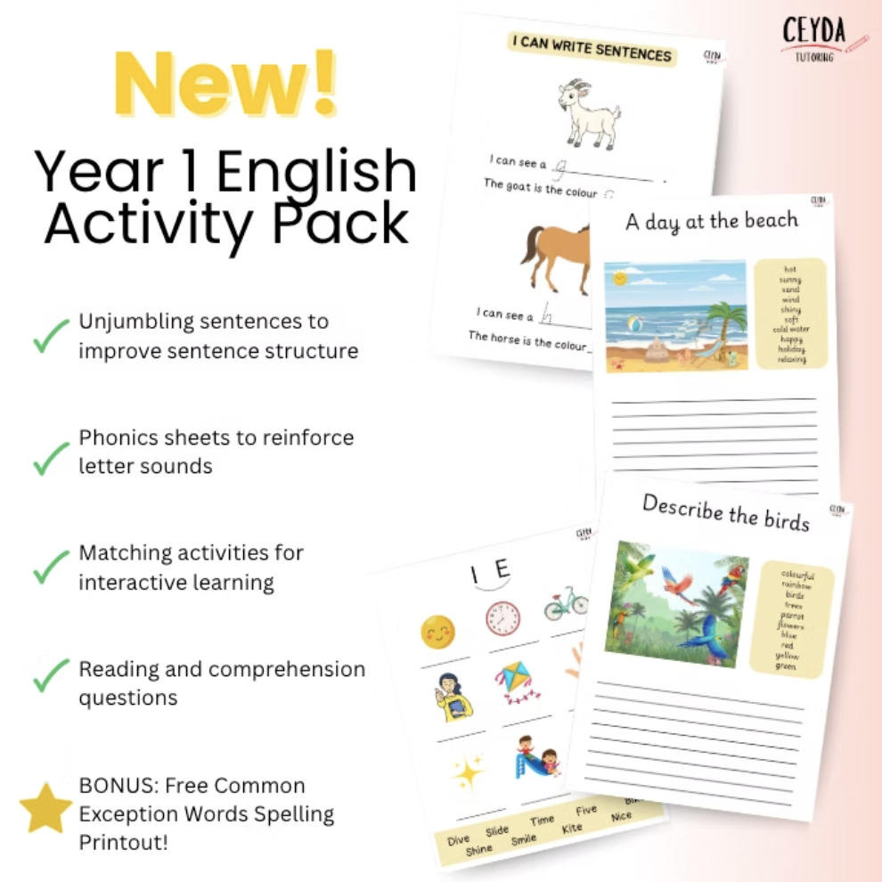 Year 1 English and Phonics Activity Pack