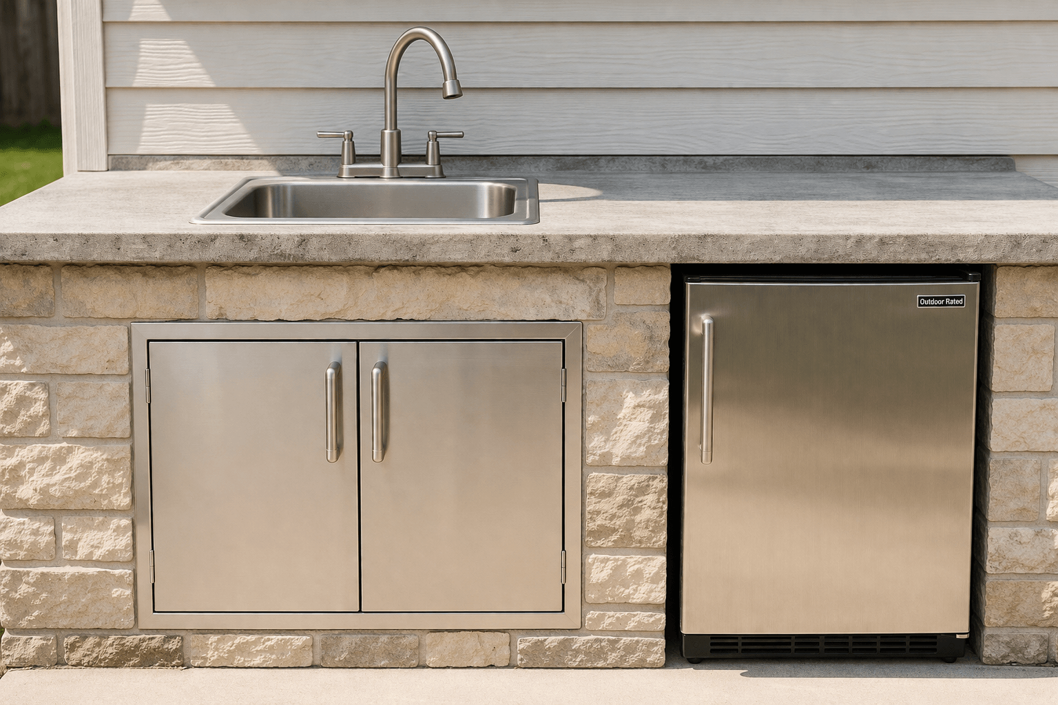 Outdoor Sink and Fridge Georgetown Tx