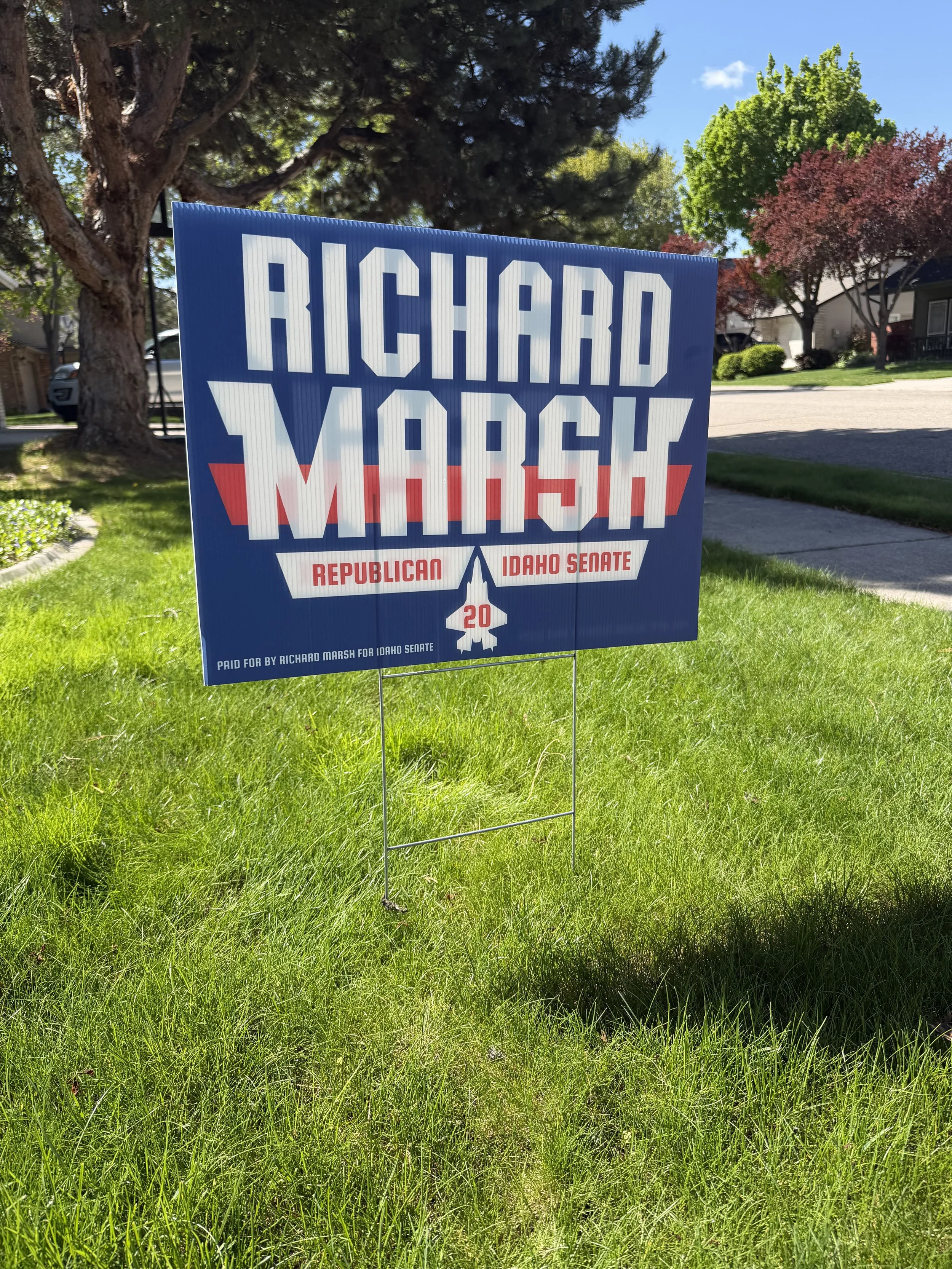 Richard Marsh for Idaho running in D20 Idaho State Senate Sign