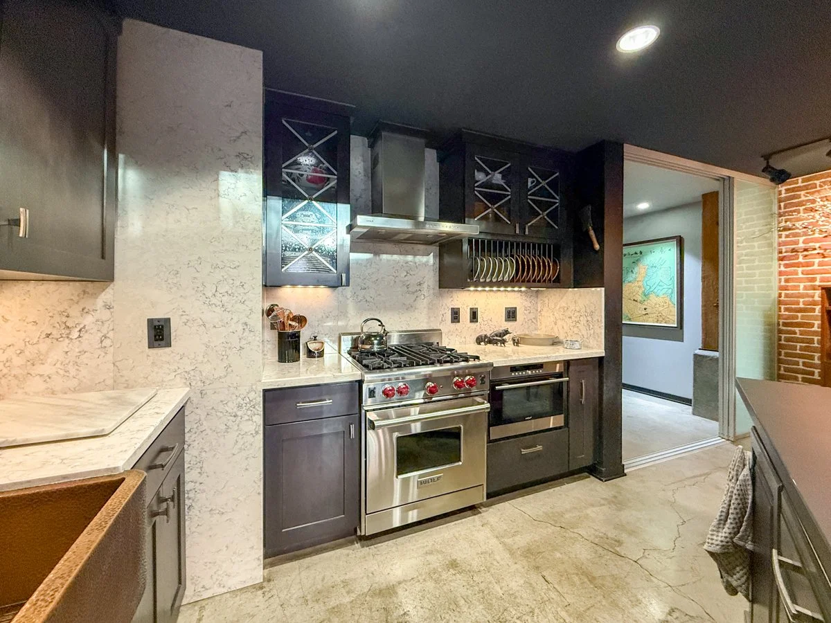 Wolf range and Wolf convection oven. 