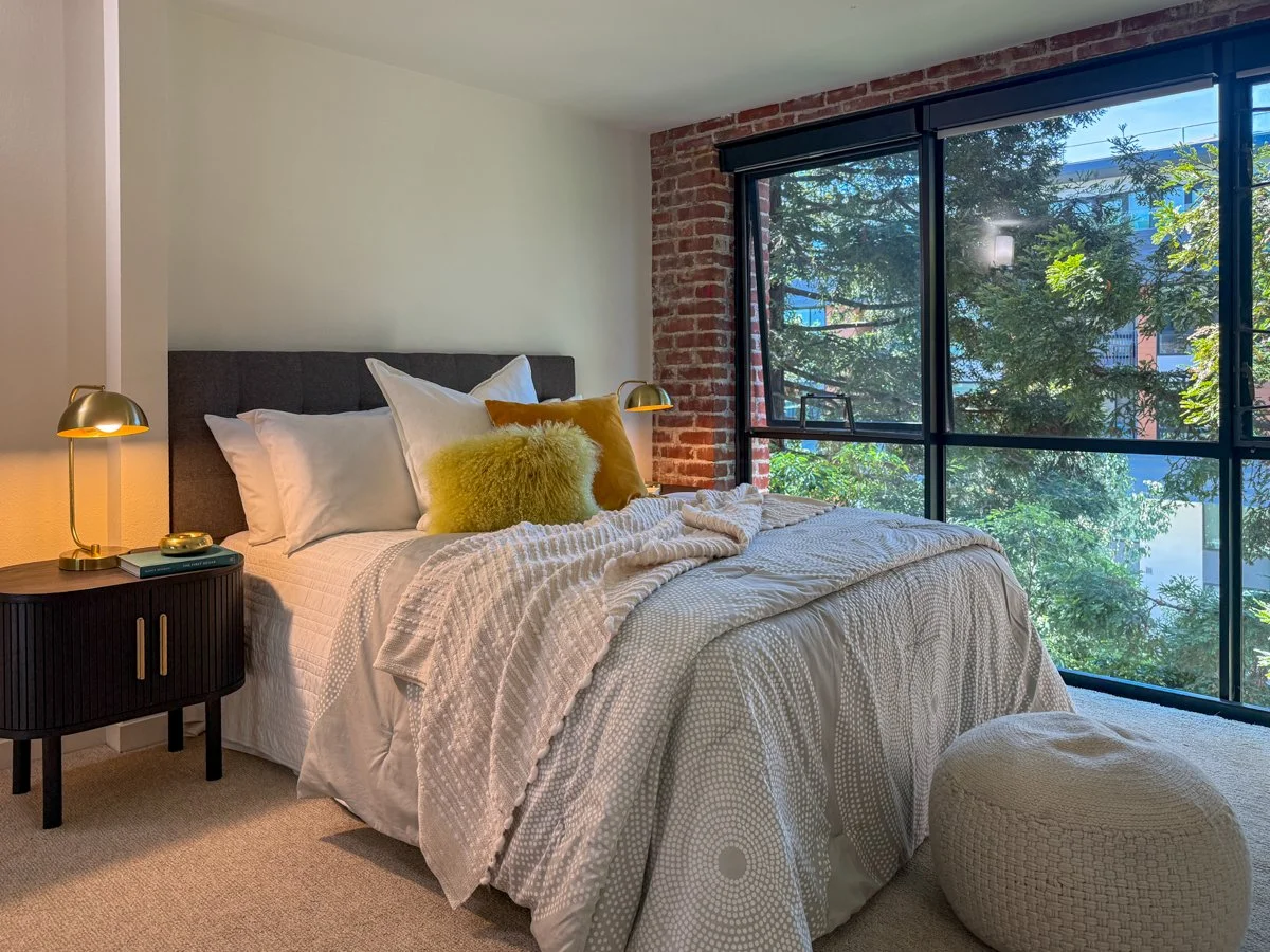 Upper loft bedroom has an ensuite bathroom and walk-in closet.