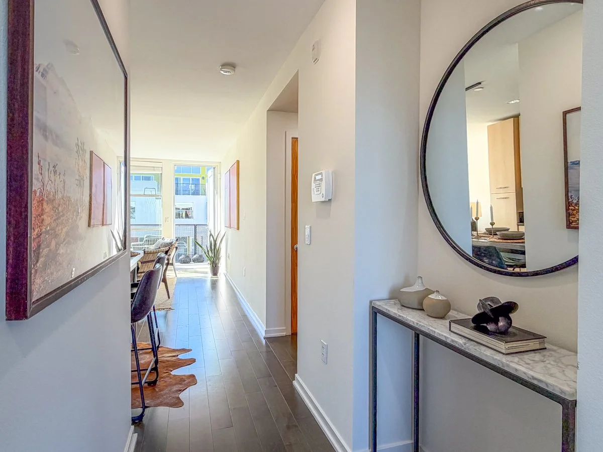View down hallway from foyer. 