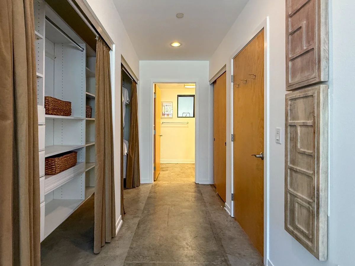 Ample closet space in bedroom suite. 