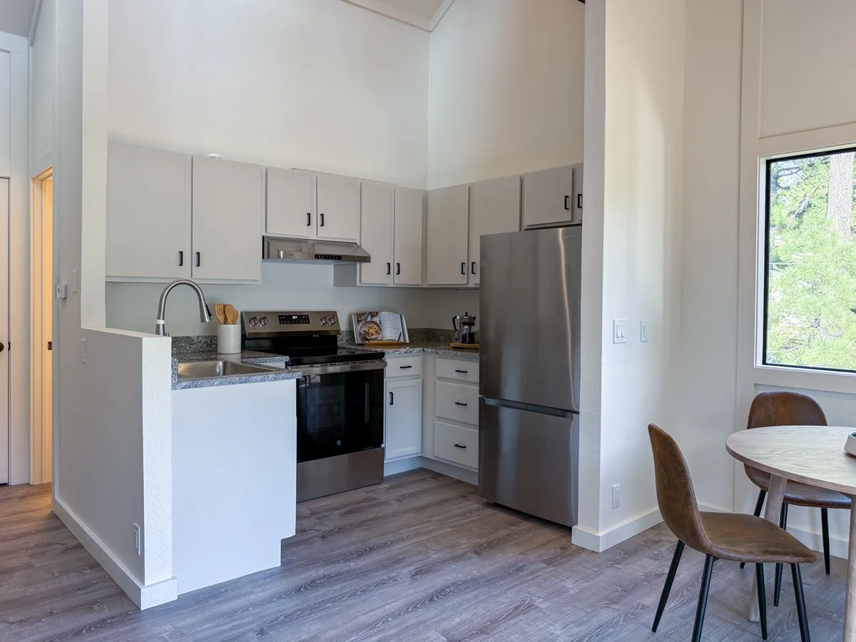 Fully remodeled kitchen with new cabinets, counters and appliances. 