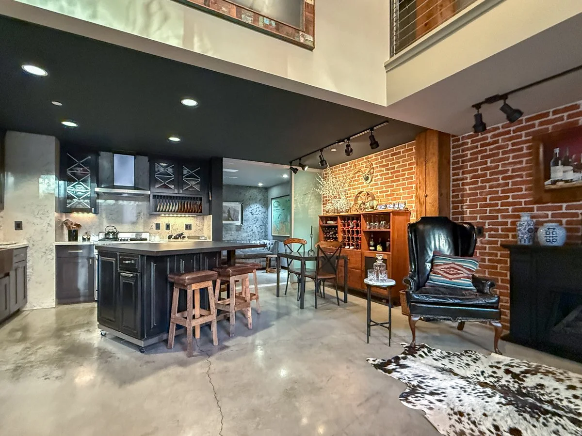 Kitchen with 2nd bedroom behind. 