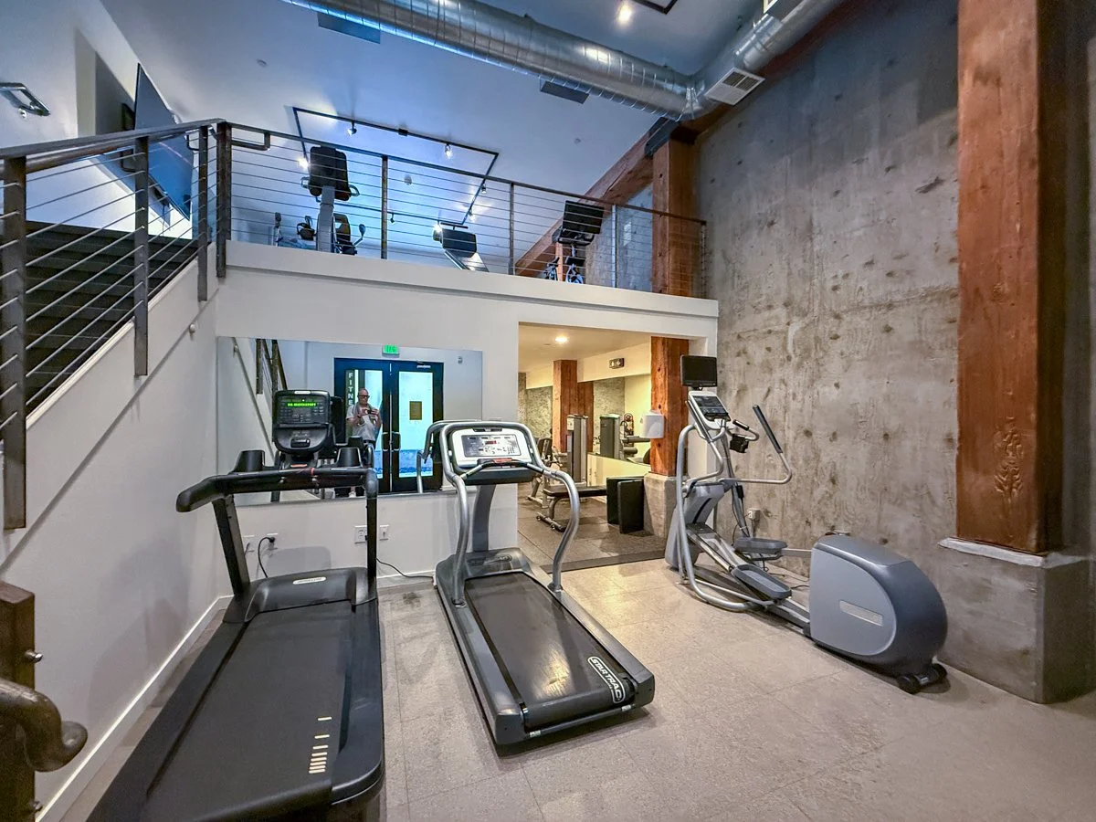 Access to Esprit fitness room is included, second floor of gym includes Peloton