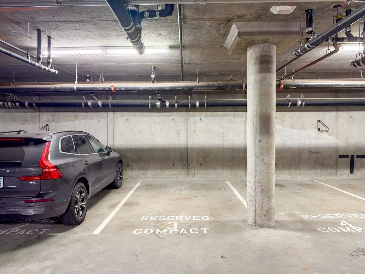 Assigned, secured, underground parking space. 