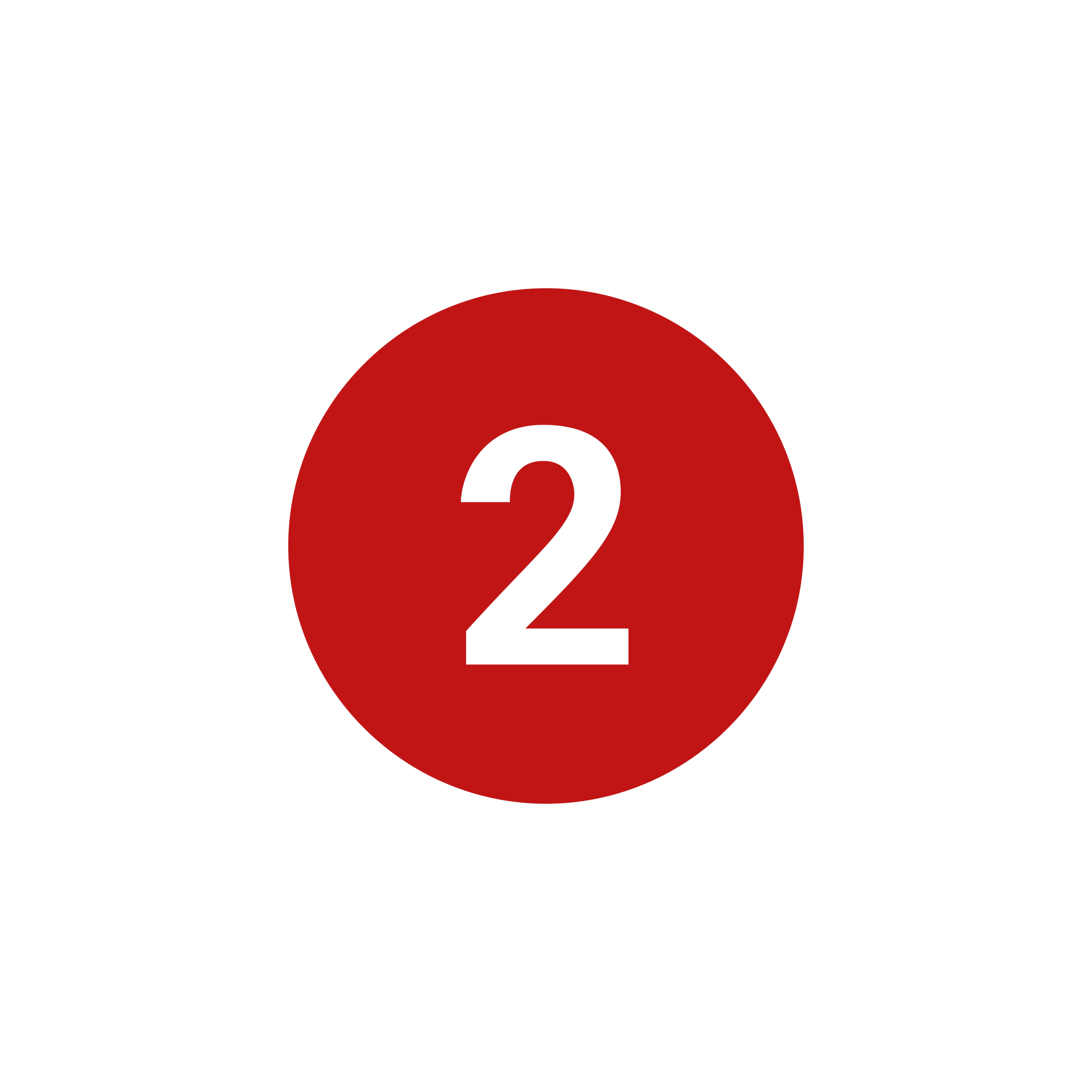 A red circle with a white number '2' inside, overlaid on a white background.