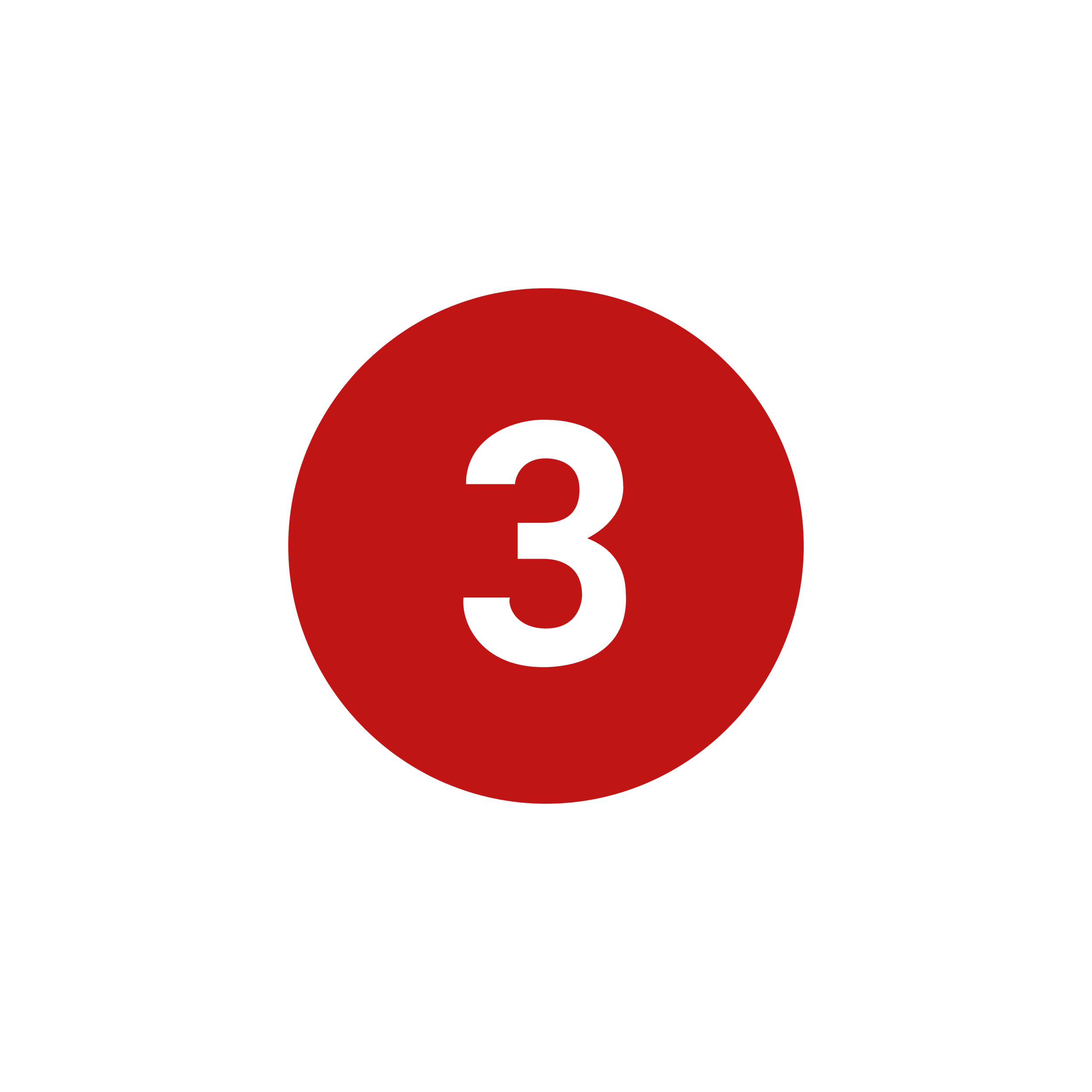 A red circle with a white number '3' inside, overlaid on a white background.