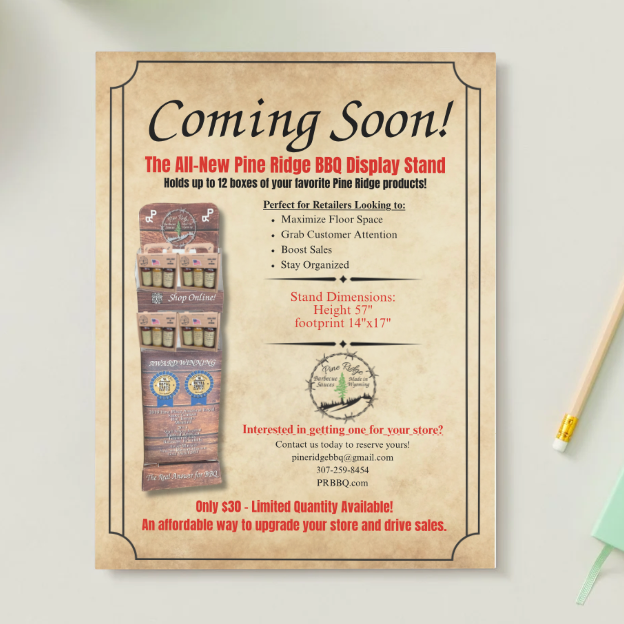 Pine Ridge BBQ Product Flyer