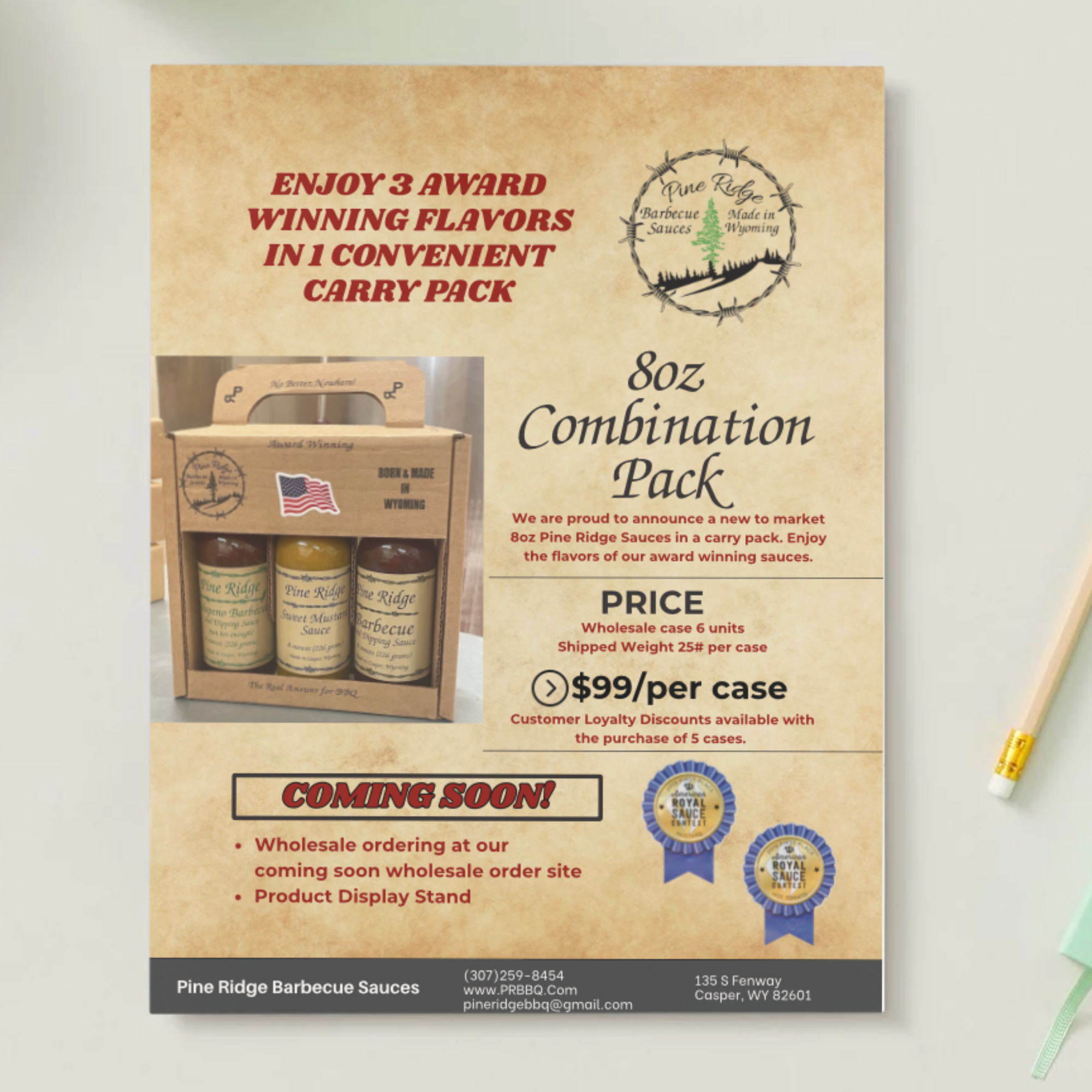 Pine Ridge BBQ Product Flyer