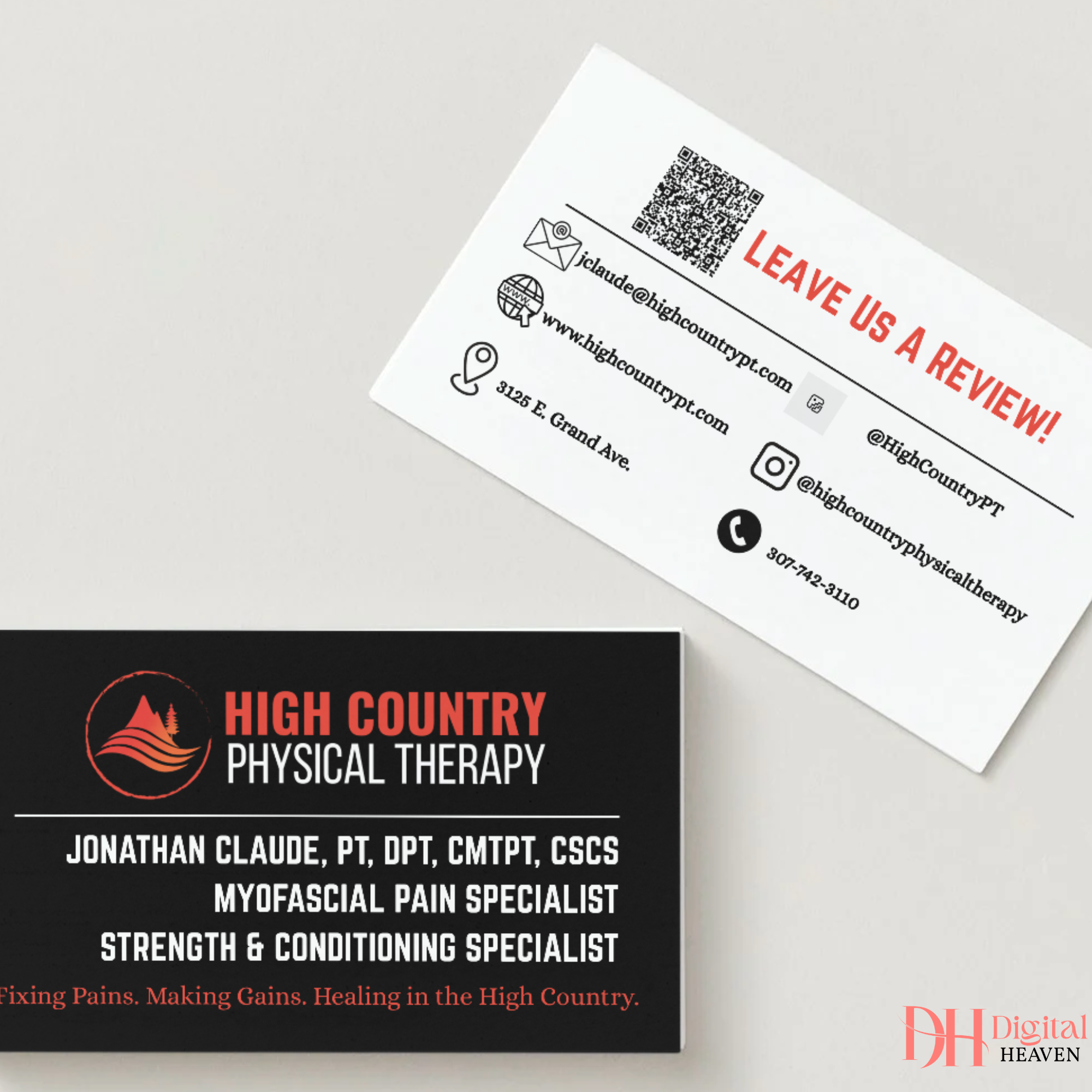 High Country Physical Therapy Business Cards