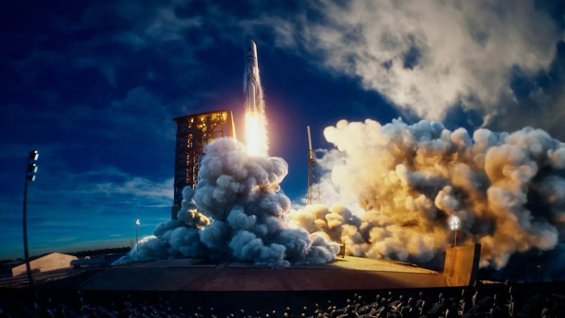 Rocket launch scene from the Always Above immersive planetarium film about space and Earth