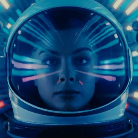 Astronaut helmet close-up with light reflections