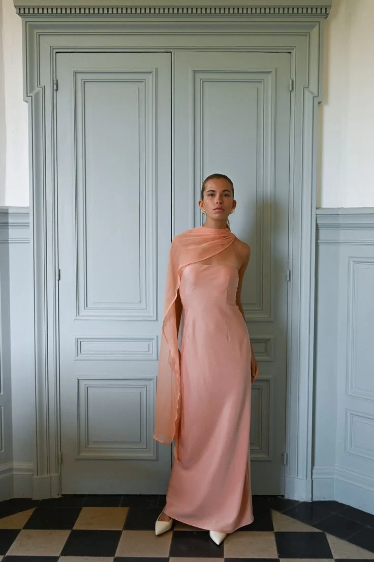 Vitoria Cape Dress — Peach - S.jpg