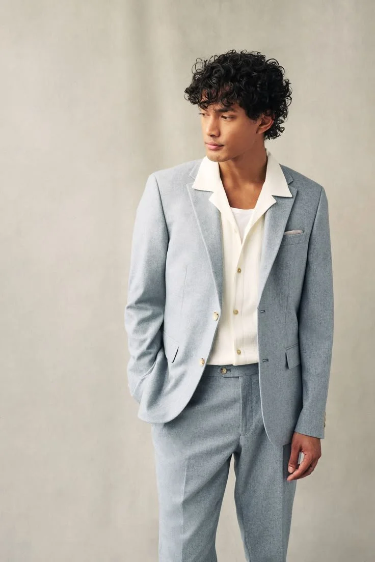 Light Blue Slim Fit Wool Donegal Suit Jacket.jpg