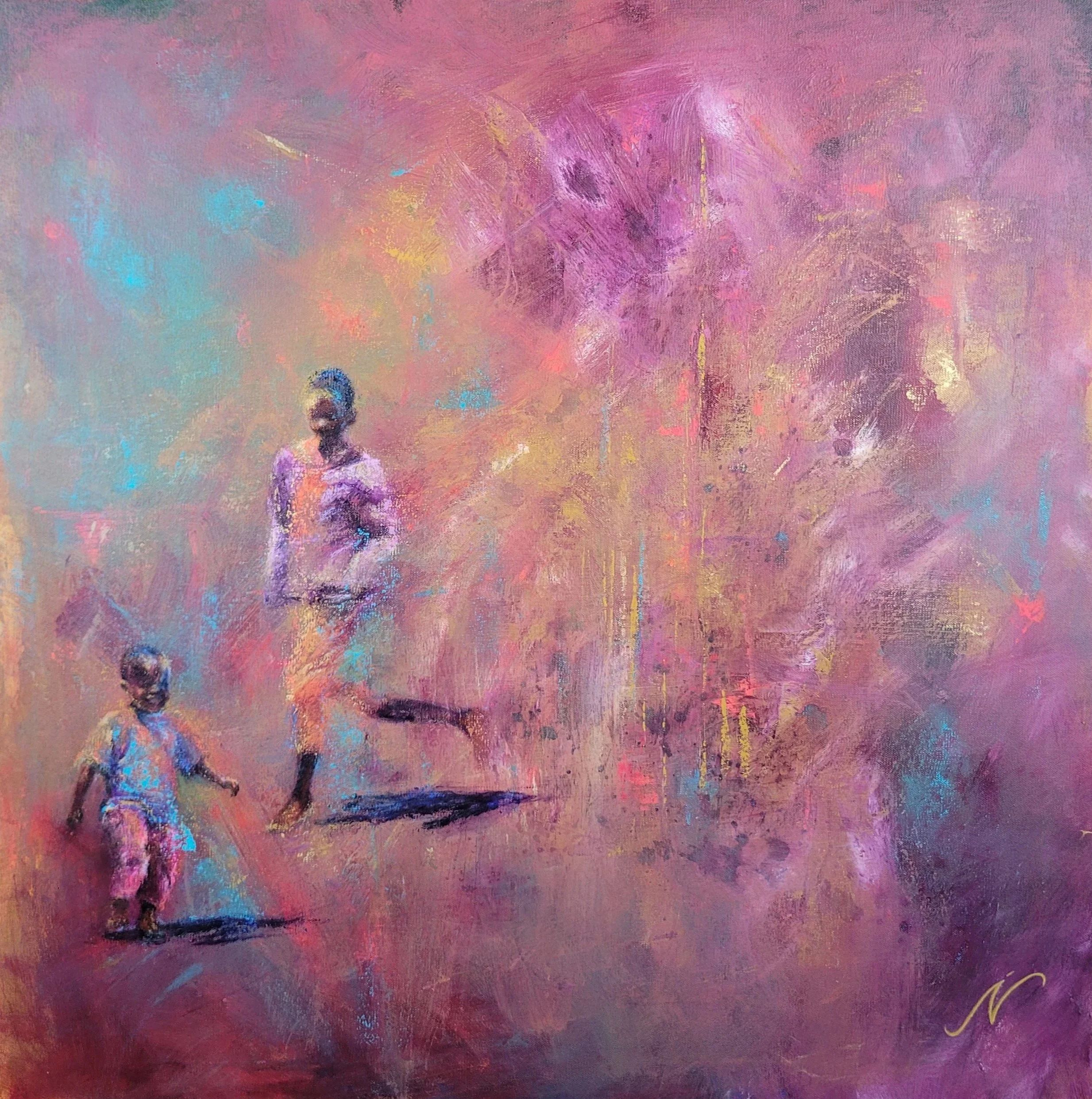 WORLDS COLLIDE . 2024 . ACRYLIC ON CANVAS . 30x30"