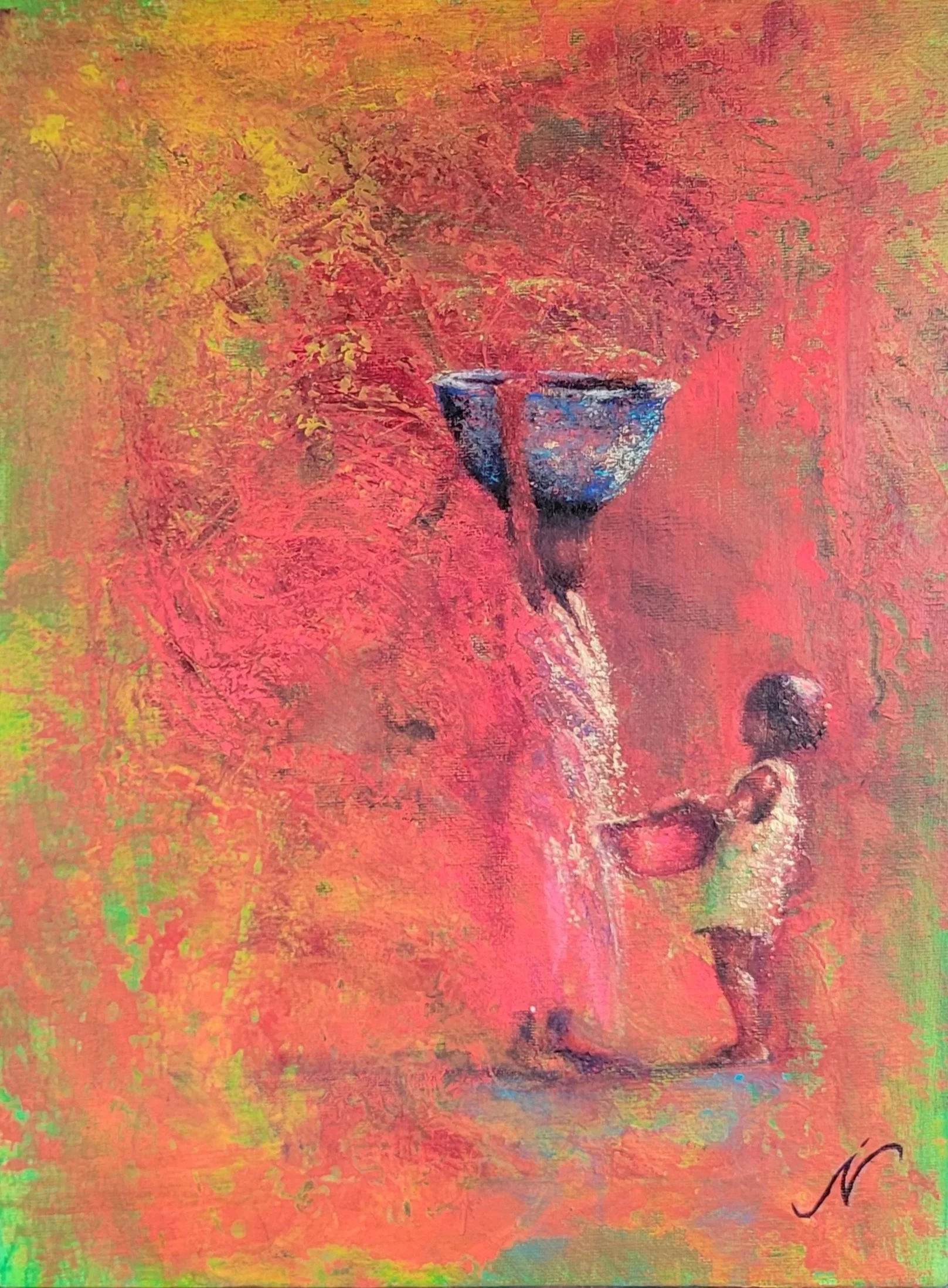 BUCKETS OF LOVE . 2024 . ACRYLIC ON CANVAS . 12x20" . SOLD